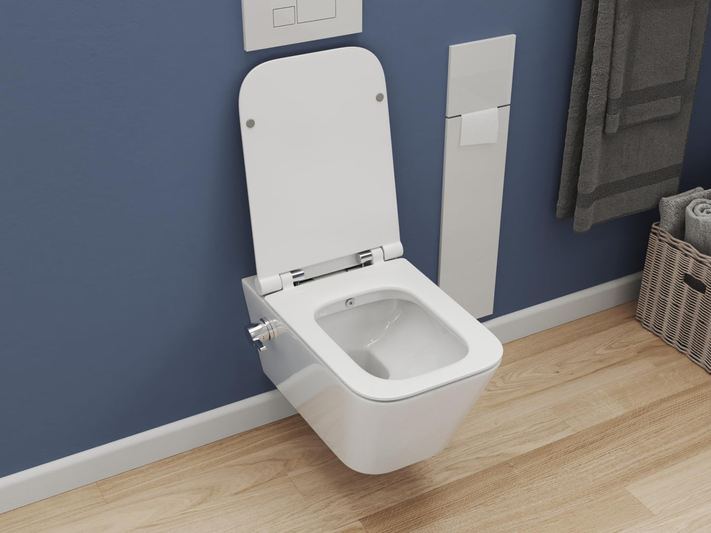 SSWW Taharet Toilet Includes Fitting and Removable Soft-Close Seat, Shower Toilet, Hanging Toilet, Toilet with Bidet Function, Hygienic, Shattaf, Different Versions