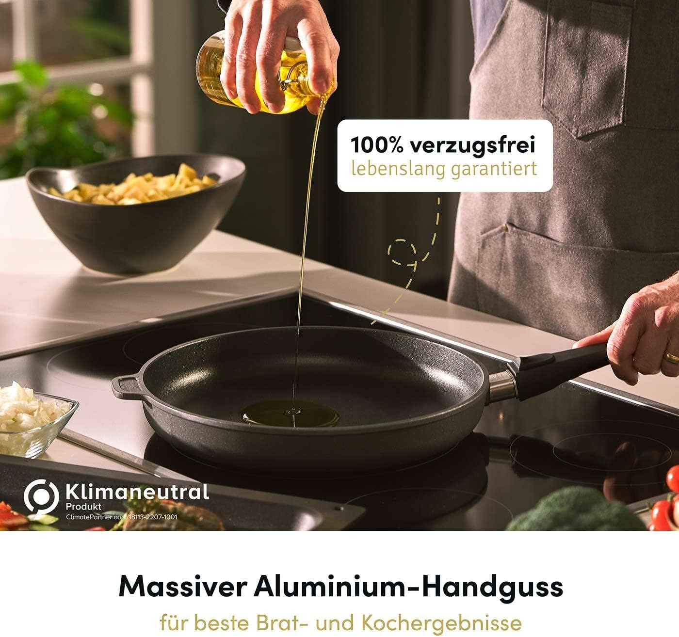 Hoffmann Töpfeset Induktion mit Glasdeckel, 8-teilig I Set alle Herdarten auch Induktion I Kochtöpfe und Stielkasserolle Made in Germany 100% verzugsfrei