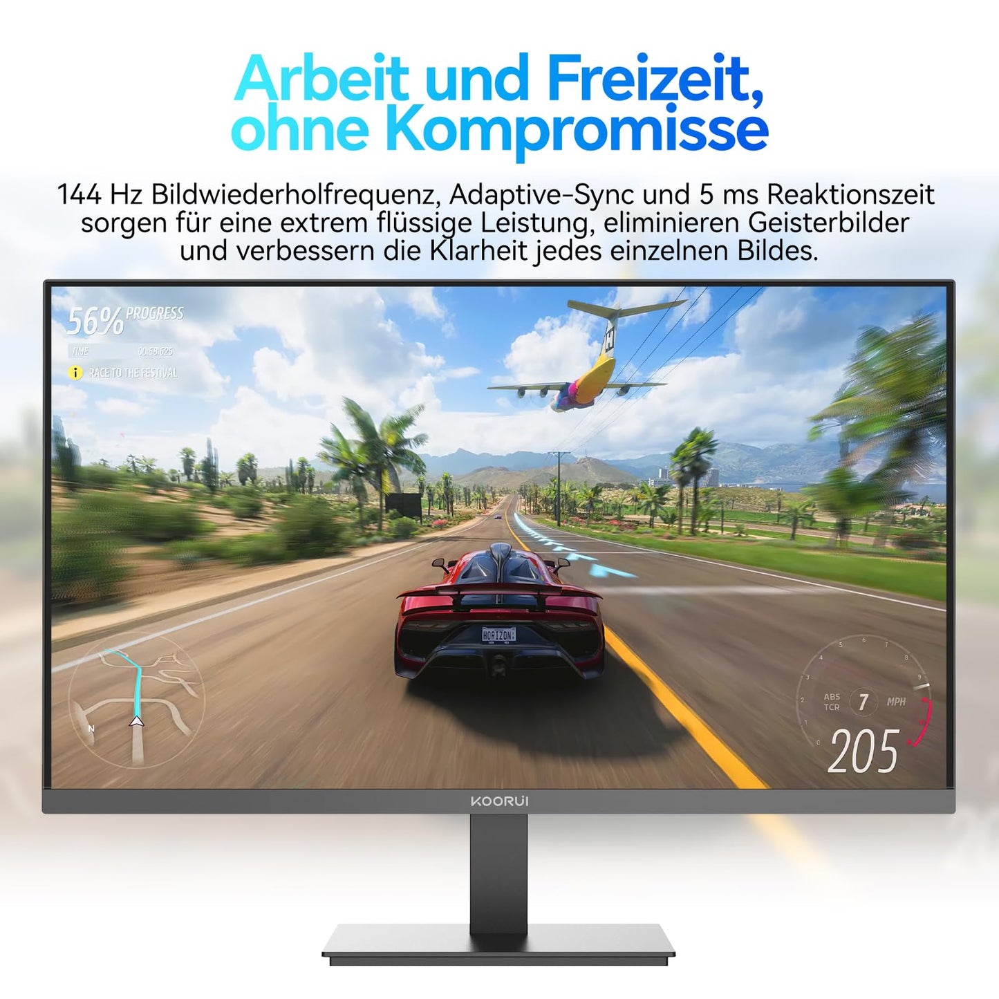 KOORUI E2711F 27 Inch Monitor, FHD 1920 x 1080 100Hz PC Monitor, Adaptive Sync HDMI 1.4, Eye Care Screen, -5° ~ 15° Tilt, VESA 100 x 100 mm