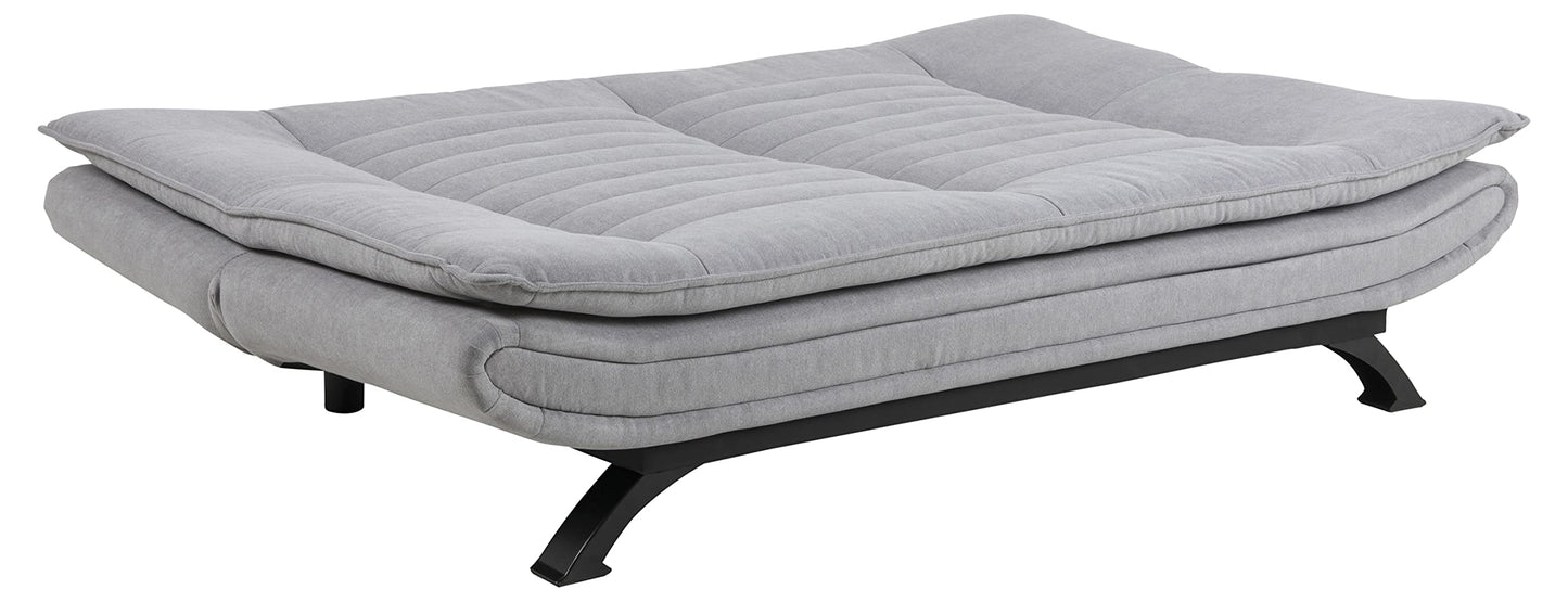 AC Design Furniture Jasper Bettcouch Dunkelgrau/Schwarz, Schlafsofa mit 3 Liegepositionen, Moderner 3-Sitzer Ohne Armlehne, Gepolstert mit Schwarzen Metallbeinen, L: 196 x H: 91 x T: 98 cm