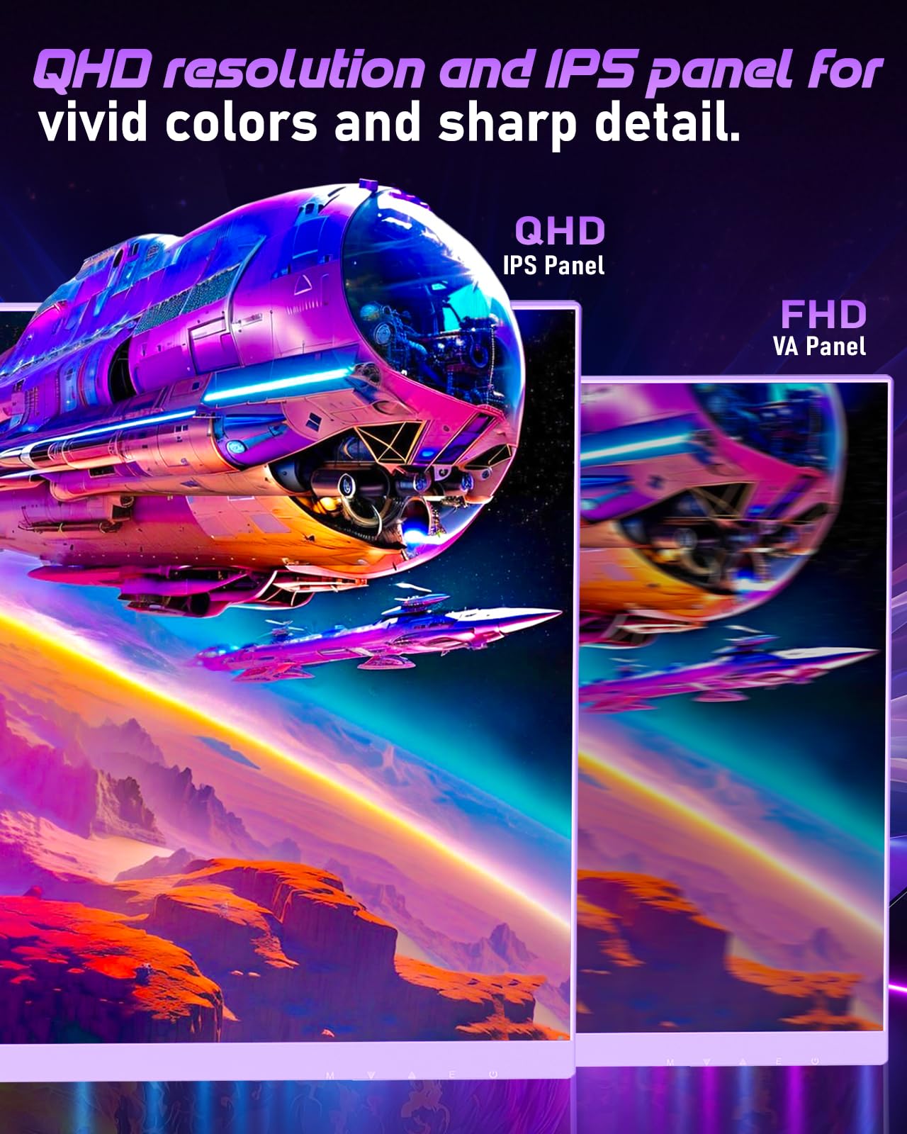 FYHXele Gaming Monitor 24 Inch 180Hz 1080P IPS 1ms MPRT PC Monitor Built-in Speaker Support 144hz/165hz/180hz Freesync Premium Display Eye Care DisplayPort1.4 HDMI2.1 VESA