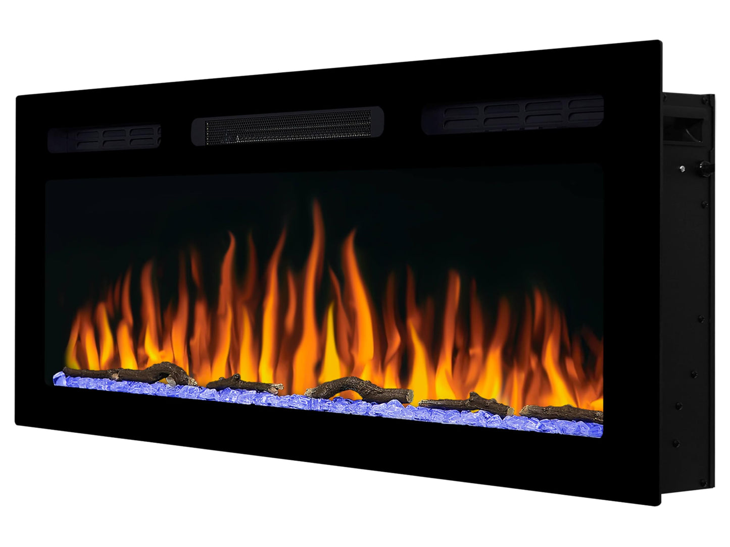 ArtiFlame Elektrokamin AF27WR Multicolor, Elektrischer Einbaukamin mit Heizung 900/1800 W, realistischer 3D-Flammeneffekt, LED-Beleuchtung, Fernbedienung, Timer, Thermostat, Knistereffekt, Schwarz