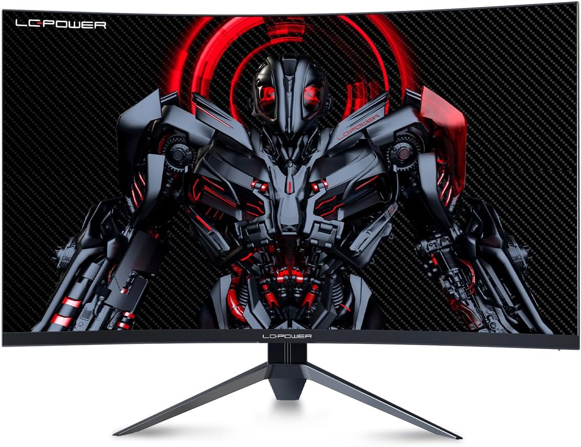 LC-POWER FHD Curved Monitor 32 Zoll, 165 Hz, 1920x1080, 1ms, 1500R und Freesync mit G-Sync-Kompatibilit, HDMI & DP, VESA, LC-M32-FHD-165-C-A