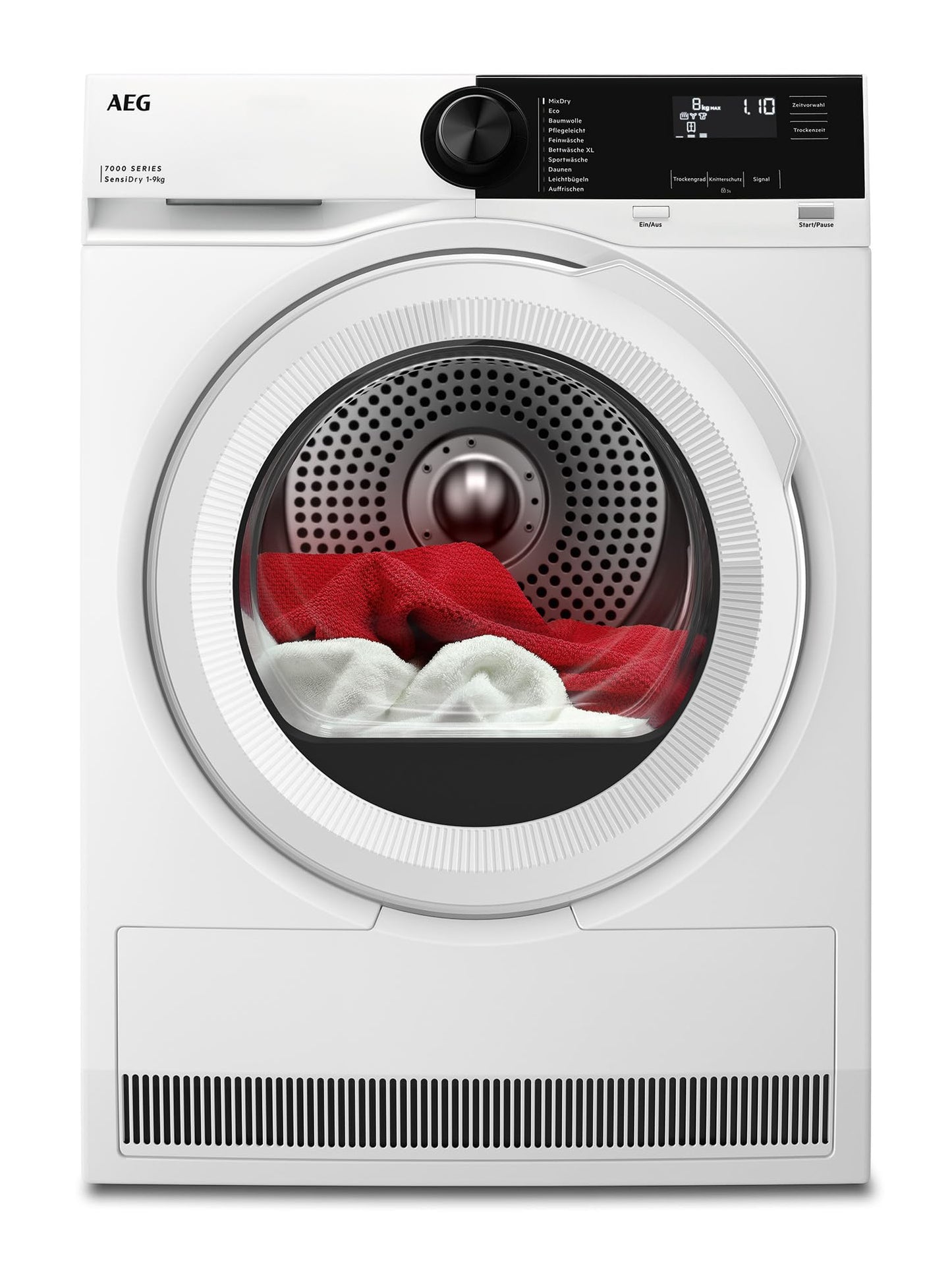 AEG Wärmepumpentrockner 8 kg, Serie 7000 SensiDry: Schonendes & energiesparendes Trockenverfahren, neue Energiekl. D, Mengenautomatik, Schontrommel, wechselende Drehrichtung, Knitterschutz, TR7T61580