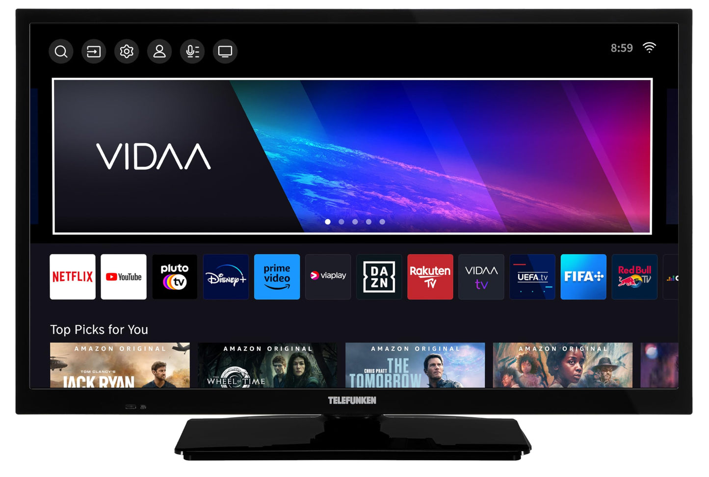 TELEFUNKEN VIDAA D43U790B2CW 4K TV 43 Inch Smart TV UHD, HDR TV with Dolby Vision, Triple Tuner and 6 Months HD+ Including LED TV, Black