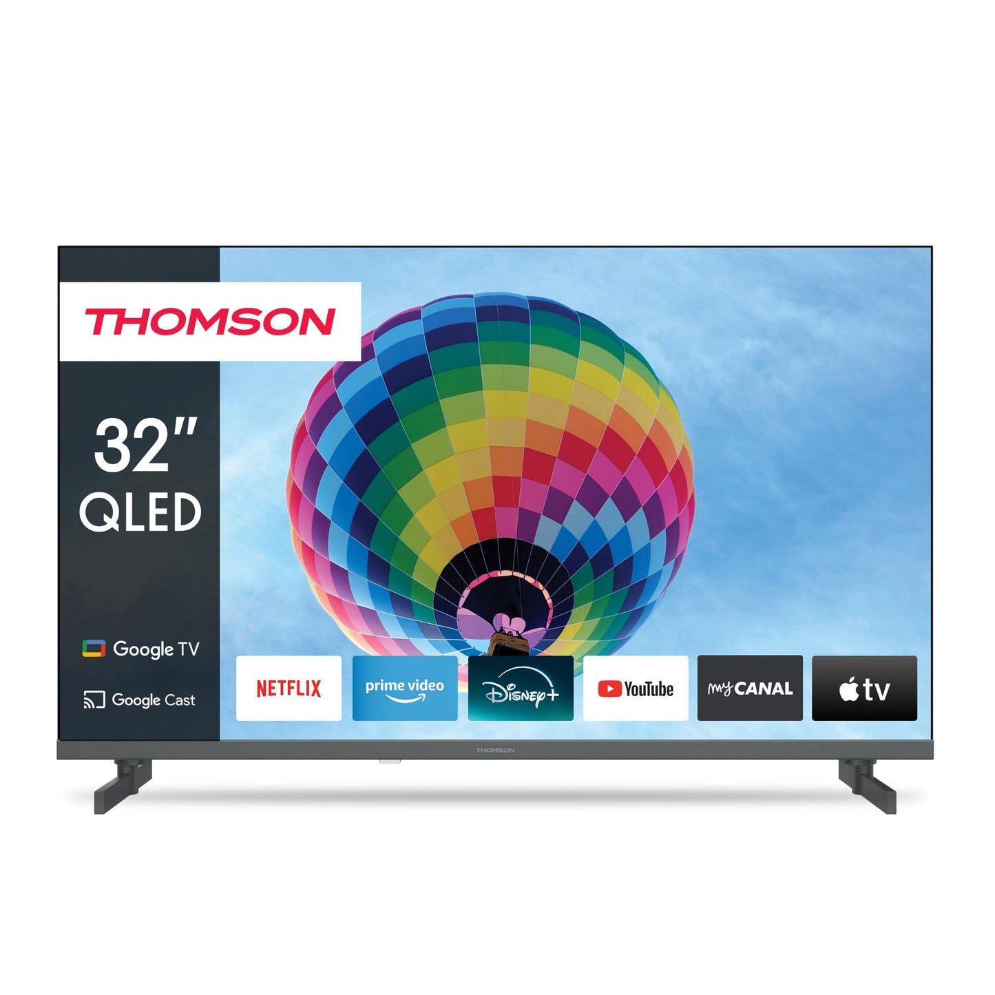 THOMSON 55QG6C14 QLED Plus Google Smart TV, Wi-Fi, Dolby Audio, Built-in Front Speaker, Bluetooth 5.1, Triple Tuner (Cable/Satellite/Antenna), HDMI, CI+, A+ Panel
