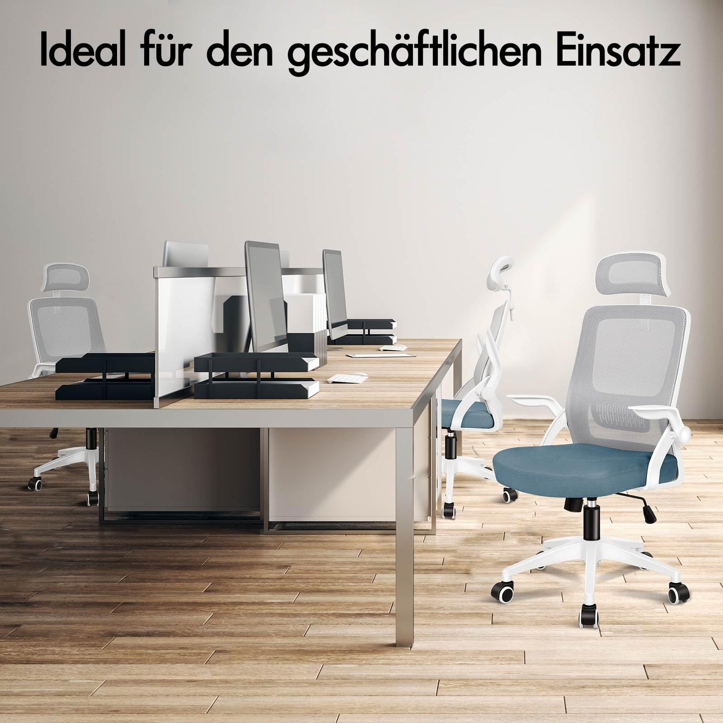 ALFORDSON Ergonomic Office Desk Chair, Computer Chair with Dynamic Lumbar Support, Tilting Swivel Chair with Flip Up Armrest, Black
