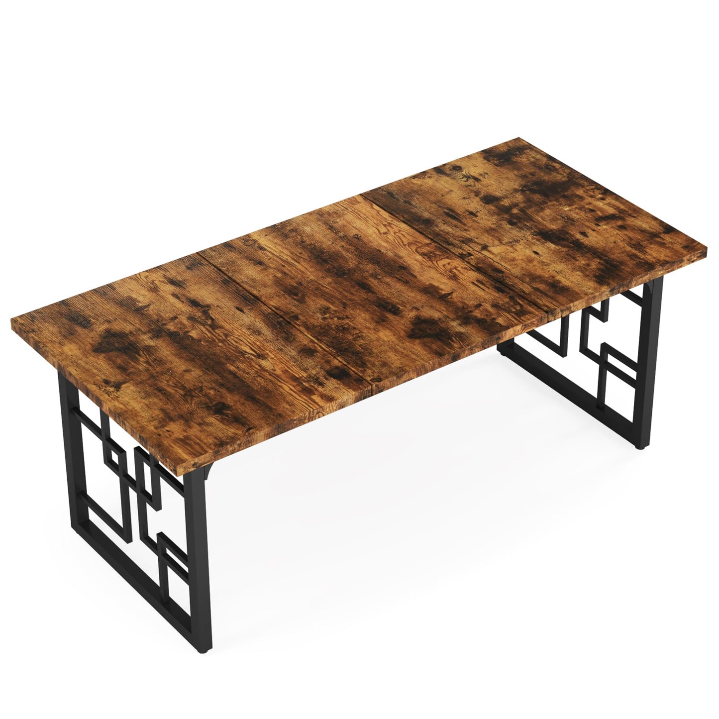 Tribesigns Dining Table for 6 People, Living Room Table, 160 x 80 x 75 cm, Rectangular Kitchen Table, Dining Table for Dining Room and Kitchen, Living Room, Industrial Design, Rustic Brown