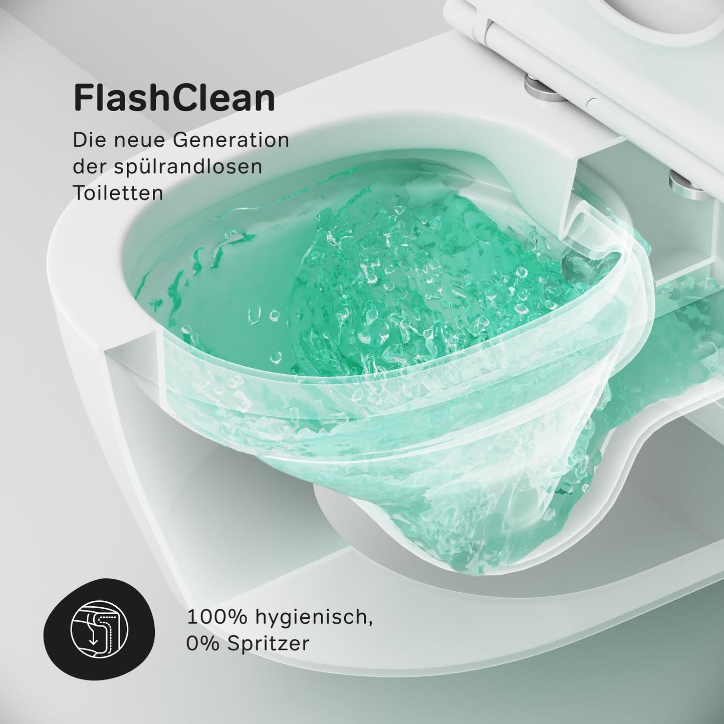 AM.PM X-Joy S - Spülrandlos Hänge WC, Tiefspül Toilette FlashClean, Wand WC mit Toilettendeckel mit Absenkautomatik, Hänge Toilette aus Keramik, Weiß, 50 cm lang