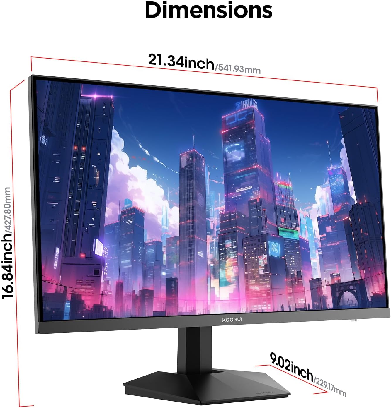 KOORUI Gaming Monitor 24 Inches, 200Hz PC Screen FHD 1920 x 1080 Fast IPS HDR400, Adaptive Sync 1ms, HDMI 2.0 & DP 1.4, VESA 75 x 75 mm-G2411P