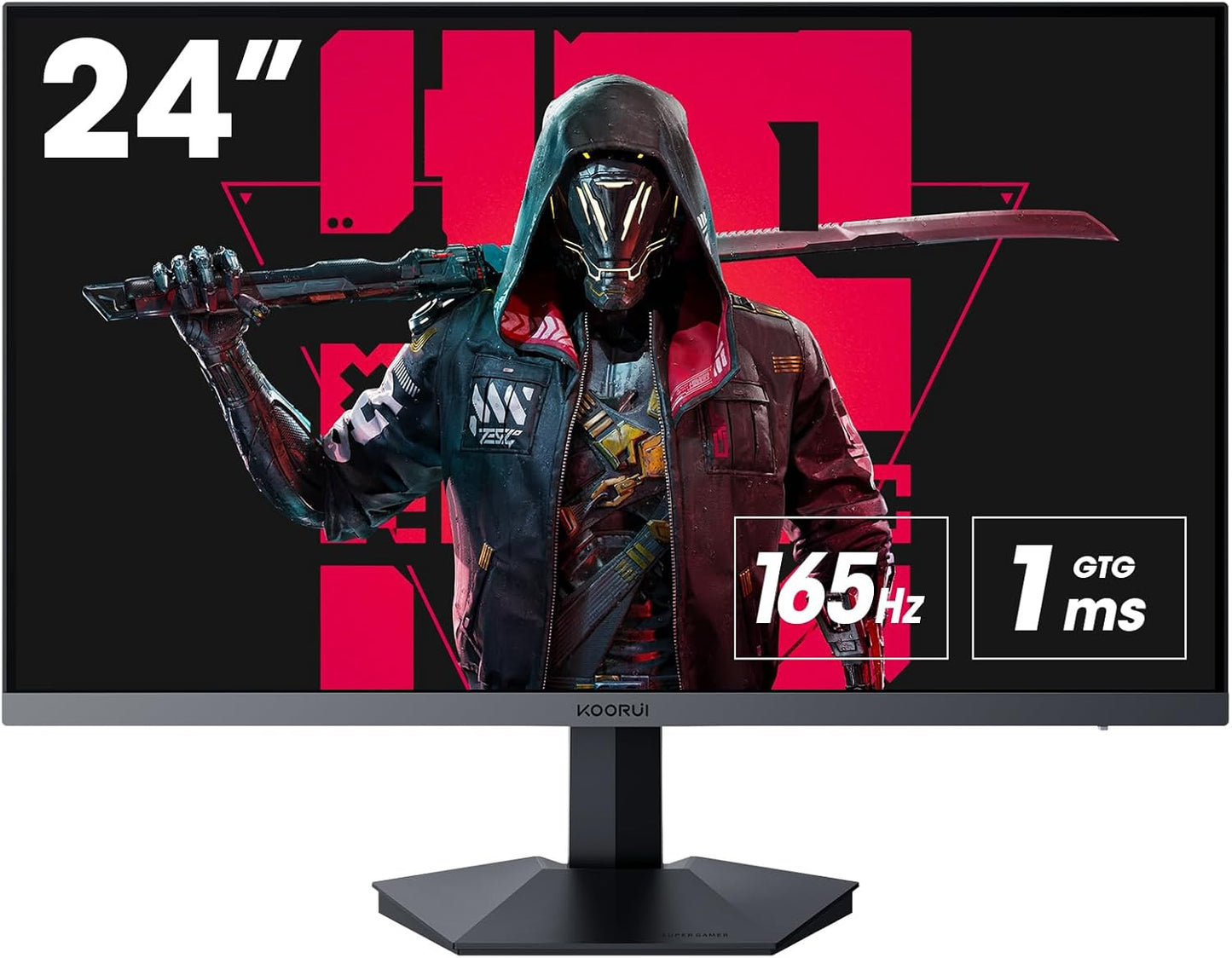 KOORUI Gaming Monitor 27 Zoll, Full HD Rahmenlos Bildschirm 165Hz Adaptive Sync (1ms, VA-Panel, Eye-Care, 1920 x 1080, 2xHDMI 2.0, & DisplayPort 1.4, VESA 75x75mm, DCI-P3 90%)