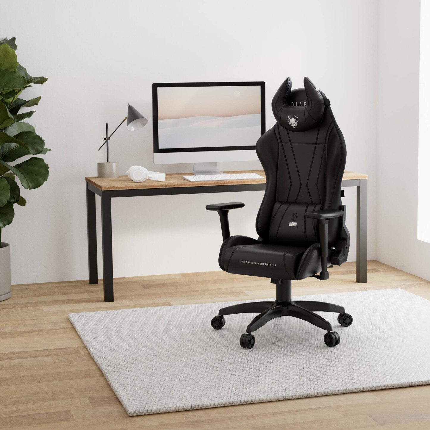 Diablo X-Horn Gaming Office Chair Desk Chair 3D Armrests Ergonomic Design Neck / Lumbar Cushion Imitation Leather Rocker Function