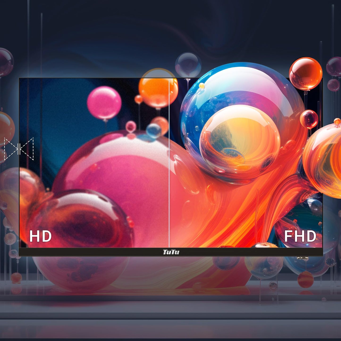 TuTu Smart TV 25 Zoll (64 cm) Full HD VIDAA Fernseher mit WLAN Triple Tuner (DVB-T/T2, DVB-C, DVB-S/S2) APP Store HDMI USB (TUV25FQ1B, 2024)