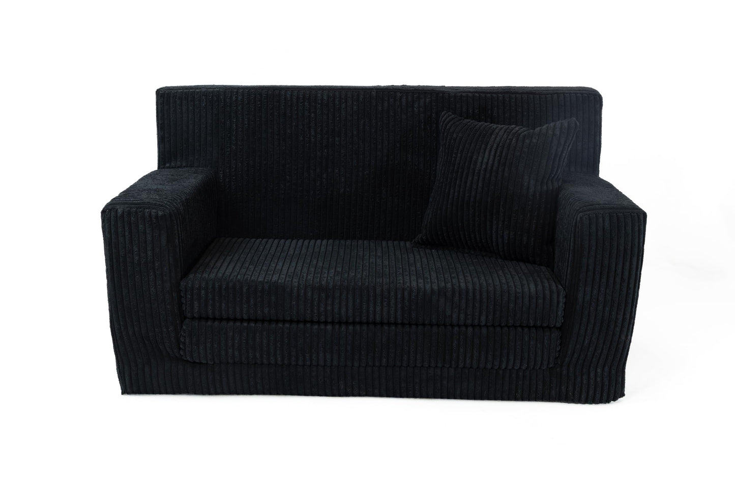 FORTISLINE - Kindersofa ausklappbar 83x47x43cm Oeko-TEX - Spielesofa für Kinder 2in1 - Kindercouch Aufklappen Bettfunktion - Schlafcouch aus Schaumstoff - Kuschel-Cord - Viele Muster (Grau)