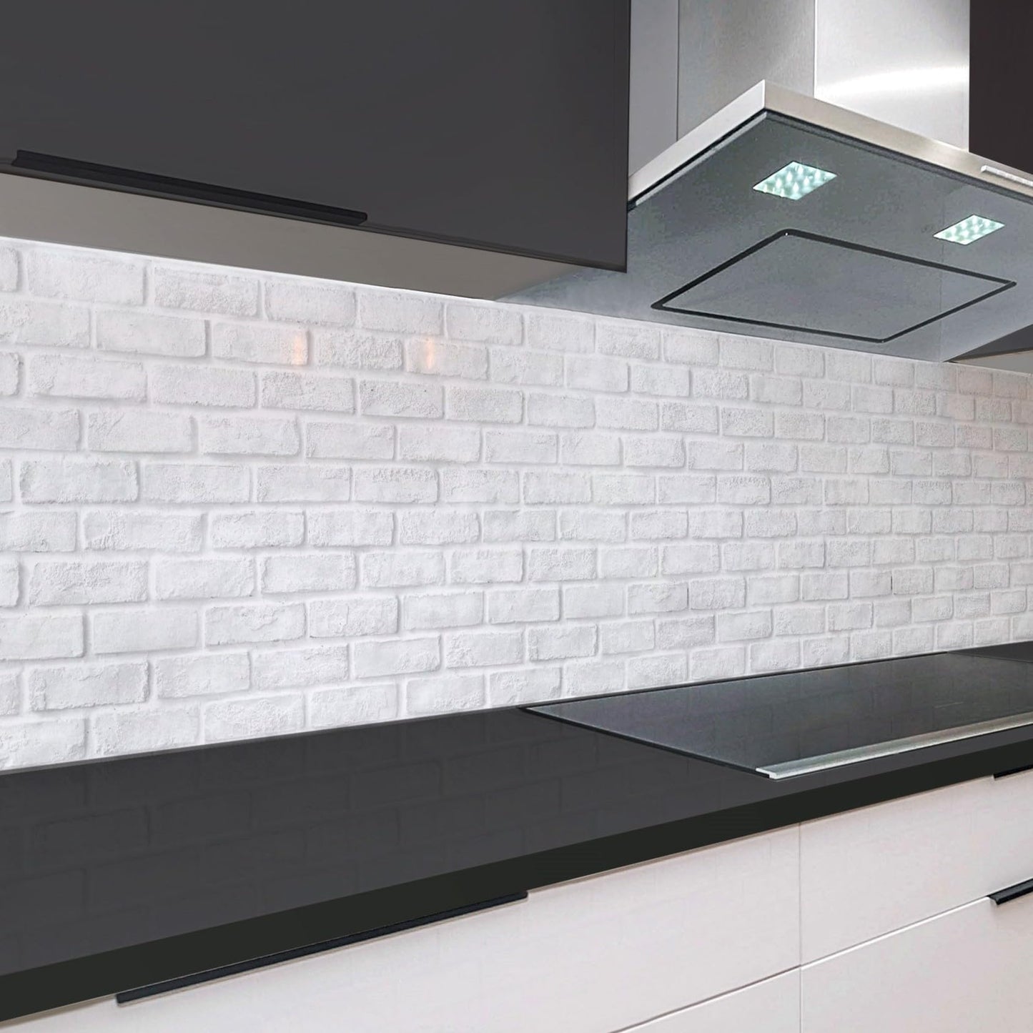 Rodnik Kitchen Splashback, Robust ABS Plastic Monolith Panel in Deluxe Quality, Direct Print, Choice of Motifs (Ice Cubes and Cherries)