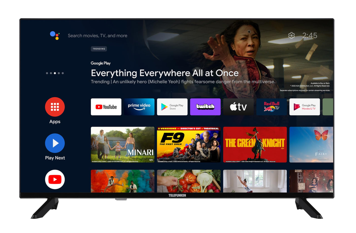 TELEFUNKEN QLED TV 32 Inch TV Full HD Android Smart TV (HDR, Triple Tuner, Bluetooth) QF32AN750S