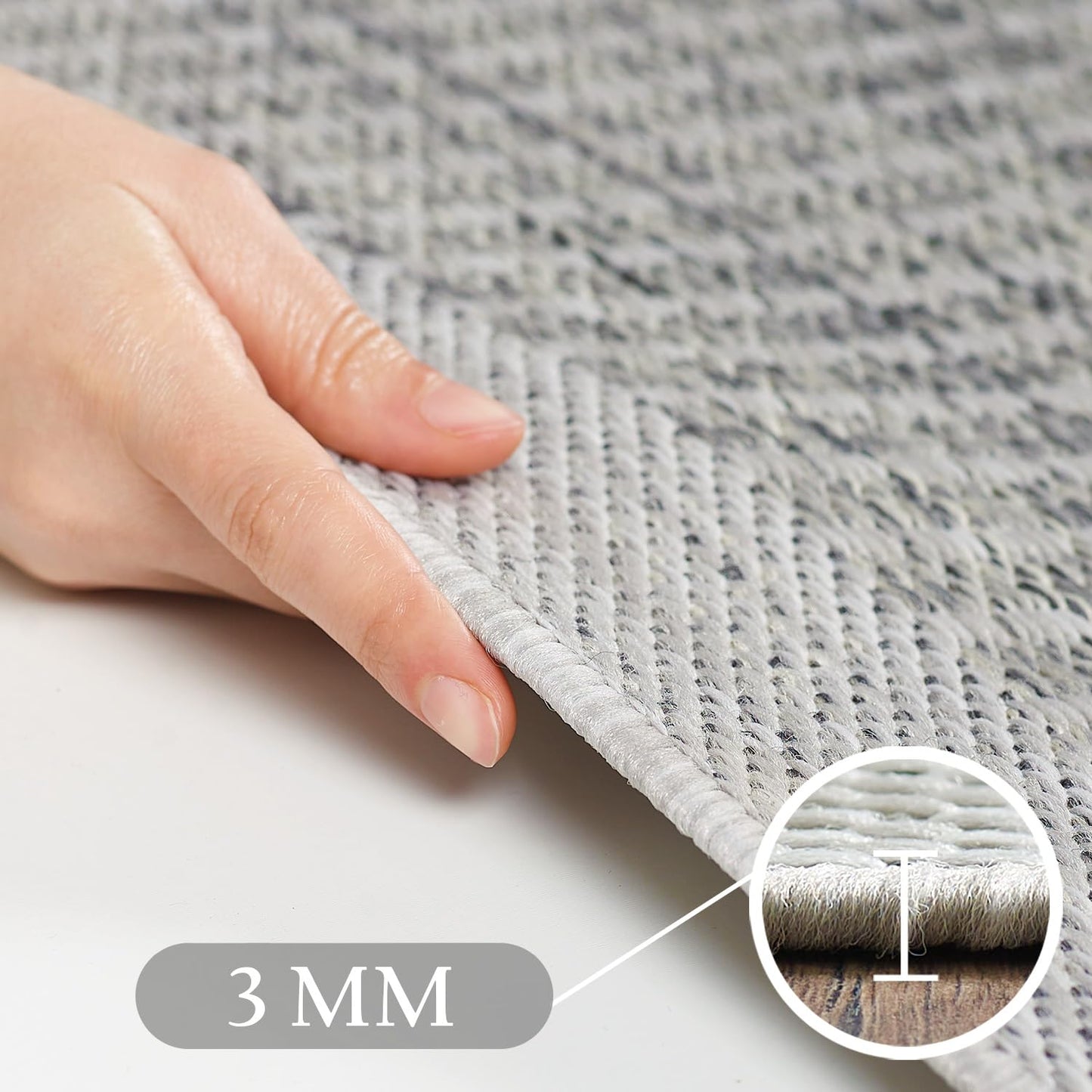 SIMPEX Outdoor Weatherproof Rug for Patio, Balcony, Garden, Kitchen, Plain Design, Flat Weave, Sisal Look, Washable Rug, Size: 140 x 200 cm, Colour: Beige