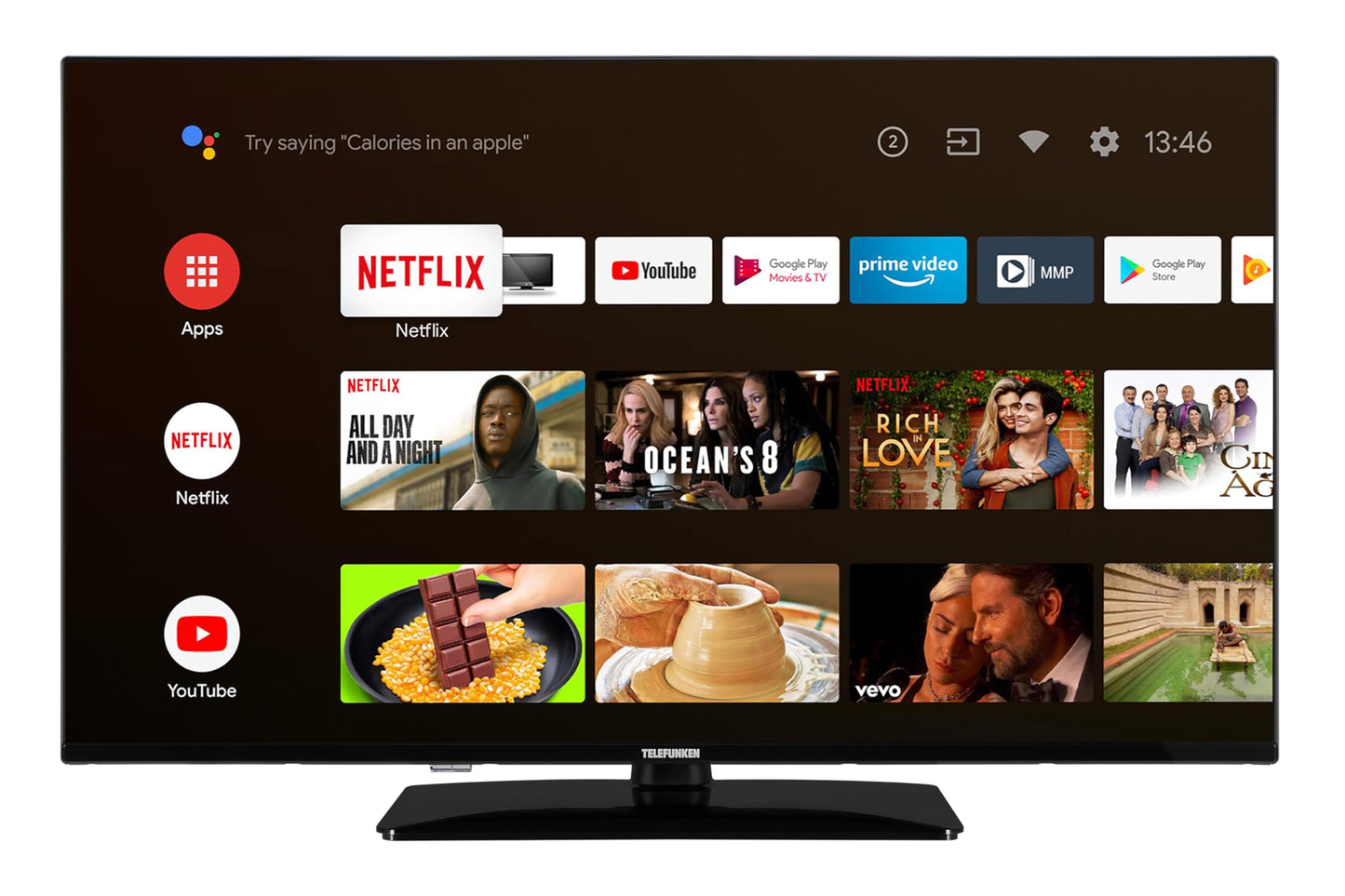 TELEFUNKEN QLED TV 32 Inch TV Full HD Android Smart TV (HDR, Triple Tuner, Bluetooth) QF32AN750S
