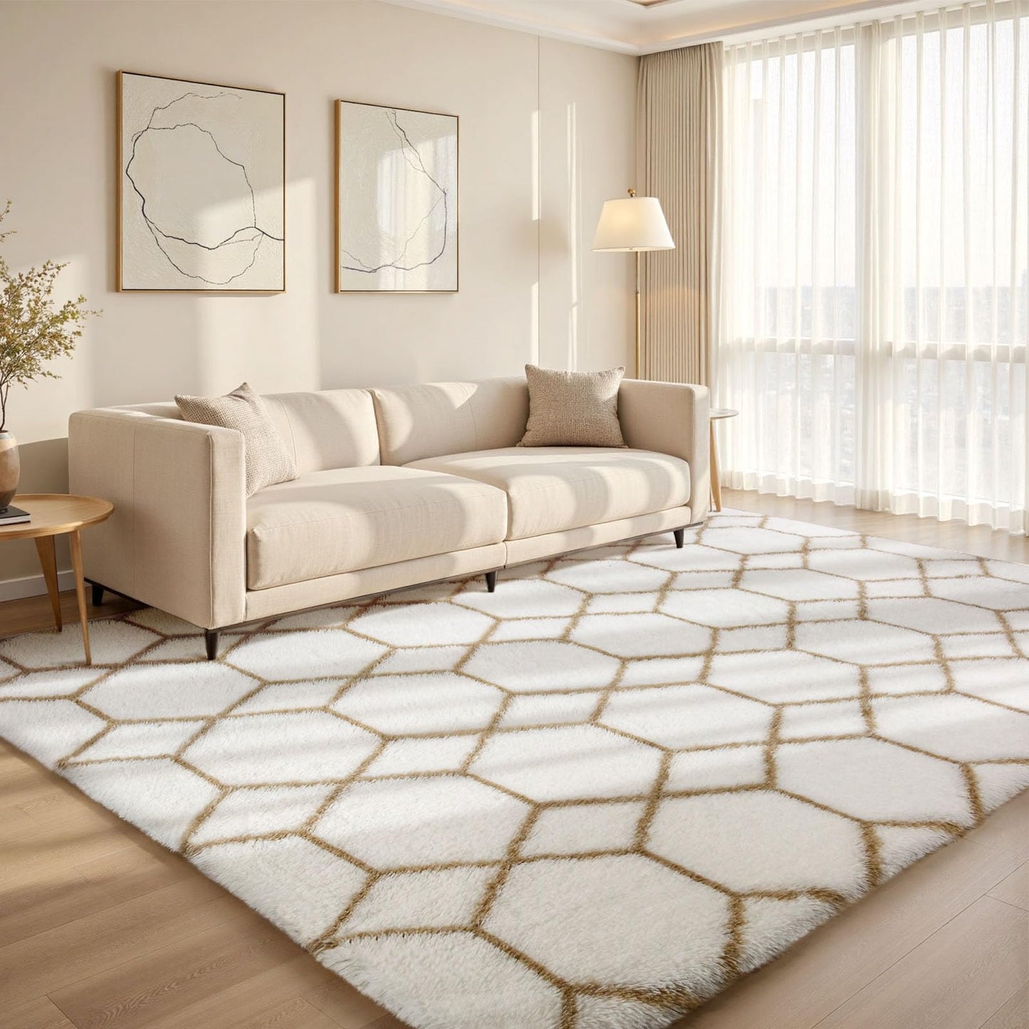 Sour Lemon Hochflor Teppich Grau Carpet Wohnzimmer 240x300 Waschbar Anti-Rutsch Extra Große Teppiche Schlafzimmer Flauschige Moderne Teppiche Matte Teppichen für Schlafzimmer Kinderzimmer
