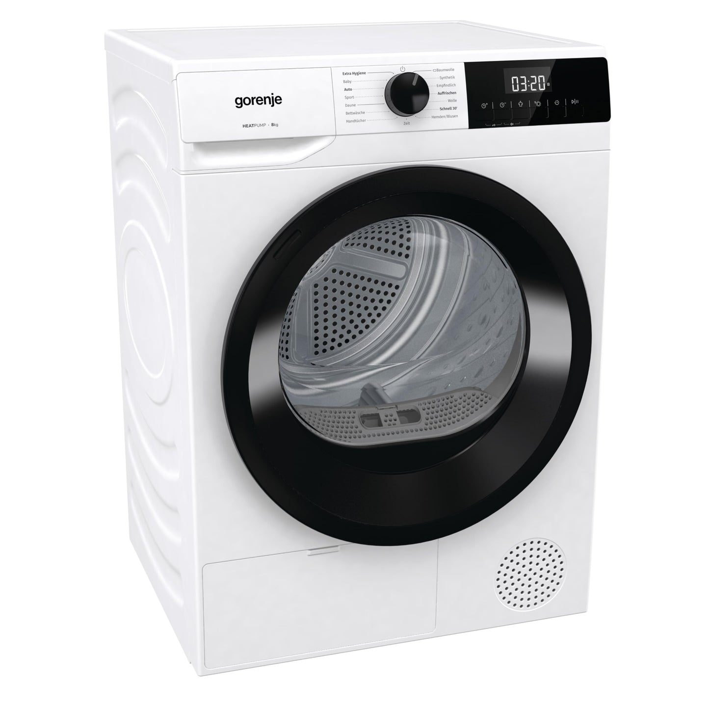 Gorenje DPNE82/GN Trockner/Kondensation mit Wärmepumpe / 8kg / 16 Programme/WIFI/Made in Europe/WaveActive Trommel/TwinAir/Feuchtesensor/Naturedry/LED Display/EEK: A++