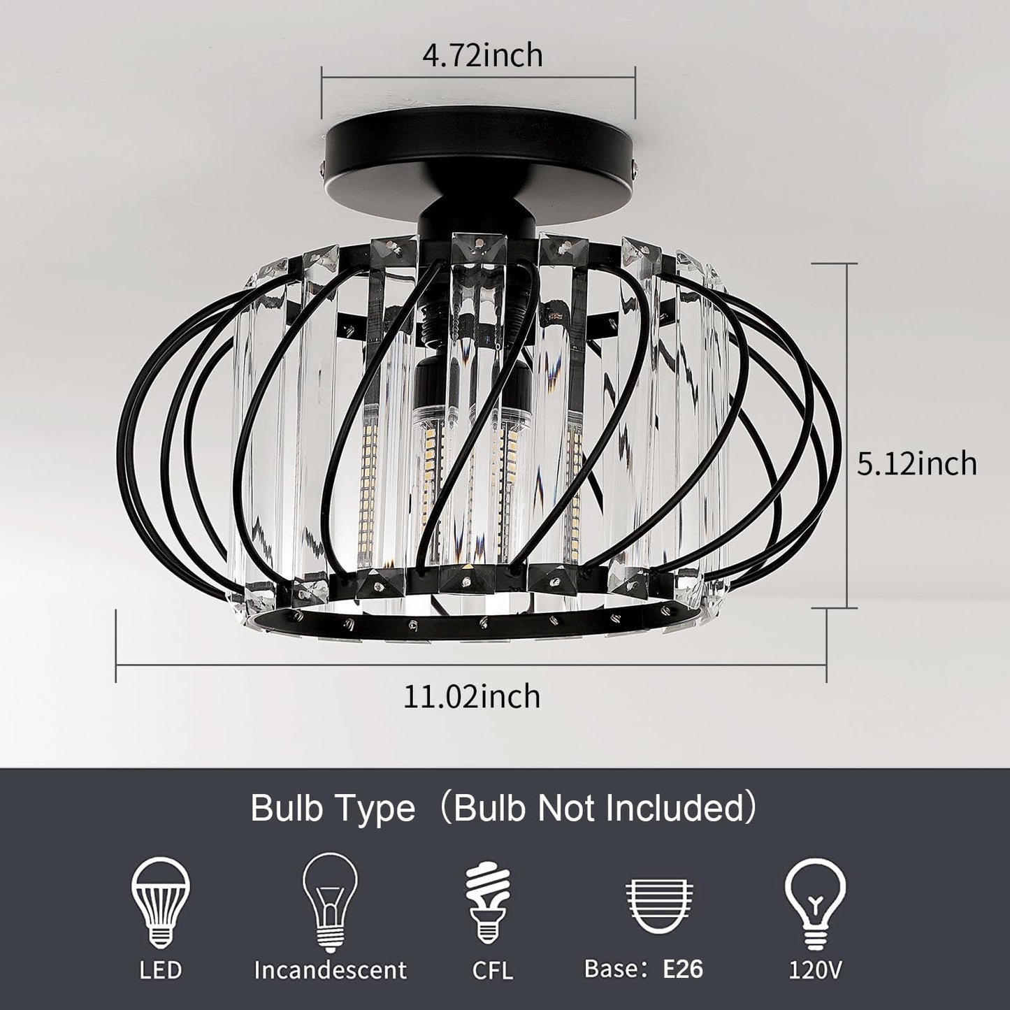 FRIDEKO HOME Modern Kronleuchter Kristall Deckenleuchte Gold,Kleine Kristall Deckenlampe E27 Fassung für Wohnzimmer Schlafzimmer Küche Flur,Ø23cm