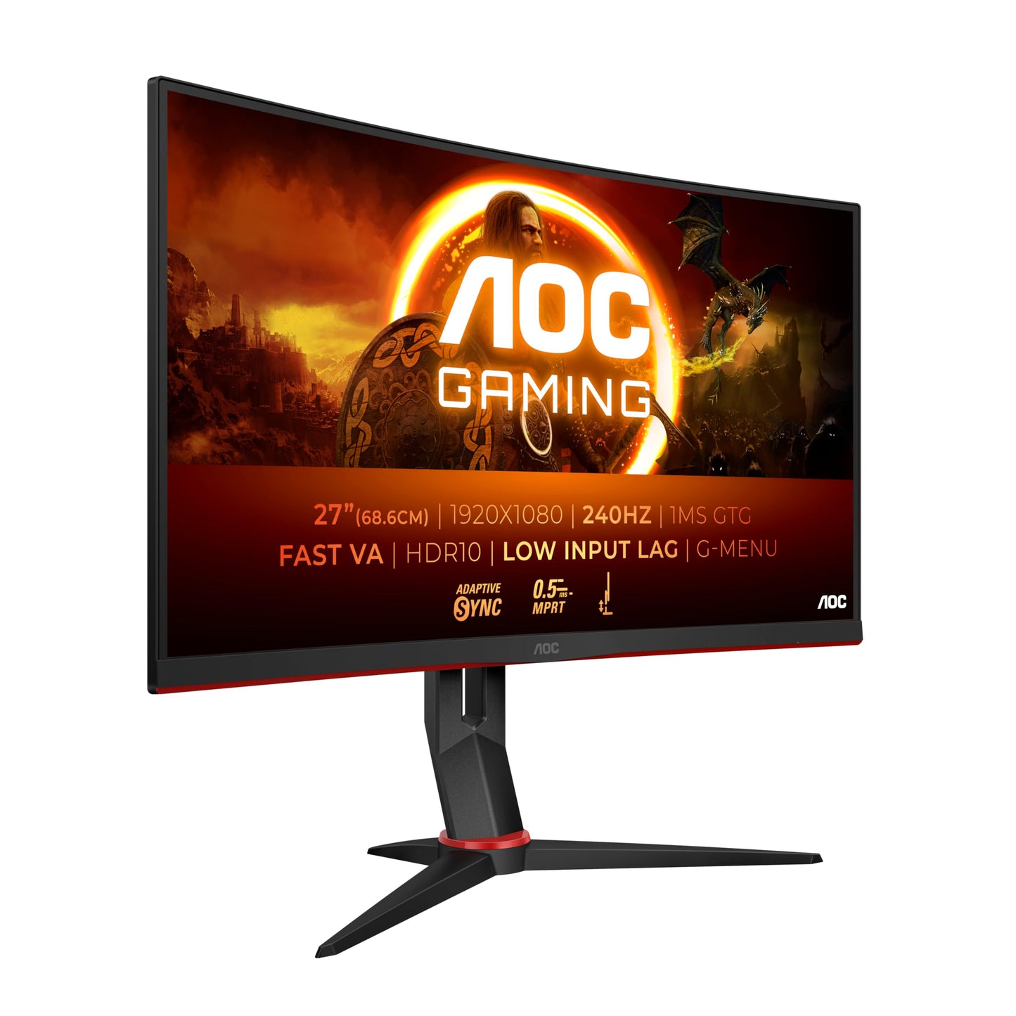 AOC Gaming CU34G2XPD – 34-Zoll-WQHD-Curved-Monitor, 180 Hz, schnelle VA, 1 ms GTG, FreeSync Premium, HDR400, höhenverstellbarer Standfuß (3440 x 1440, HDMI, DisplayPort, USB-Hub)