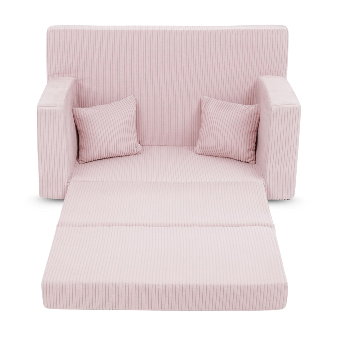 Flumi Personalised Children's/Teenager's Couch/Armchair/Sofa Bed, with Engraving of Child's Name, Play Sofa, Sleeping Chair, Bed Function, Children's Furniture, 92 x 40 x 60 cm, Microfibre (Grey)