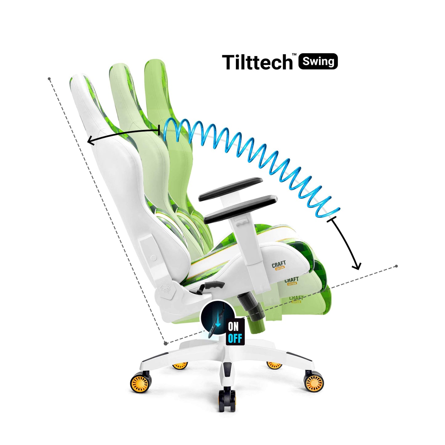 Diablo X-One 2.0 Gaming Stuhl Gamer Chair Bürostuhl Schreibtischstuhl Verstellbare Armlehnen Ergonomisches Design Nacken/-Lendenkissen Wippfunktion Aqua Blue Normal (L)