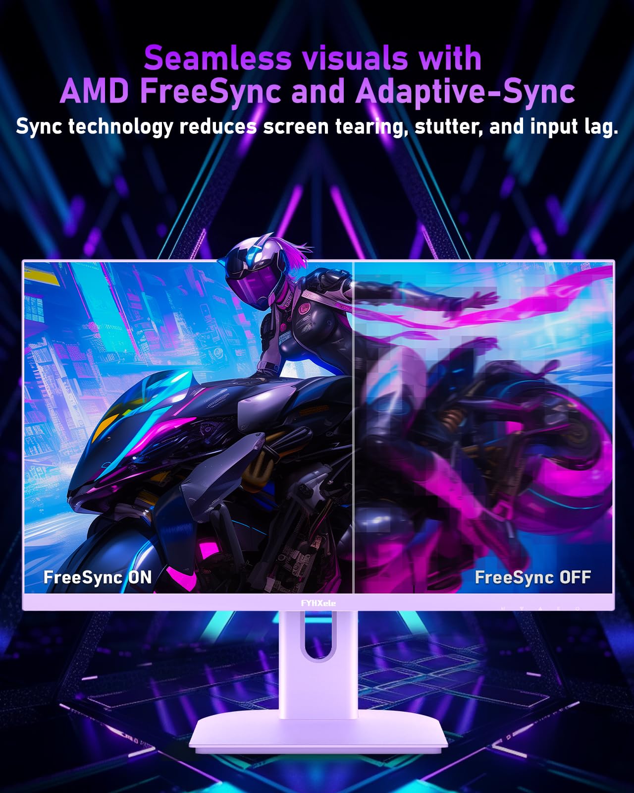 FYHXele Gaming Monitor 24 Inch 180Hz 1080P IPS 1ms MPRT PC Monitor Built-in Speaker Support 144hz/165hz/180hz Freesync Premium Display Eye Care DisplayPort1.4 HDMI2.1 VESA