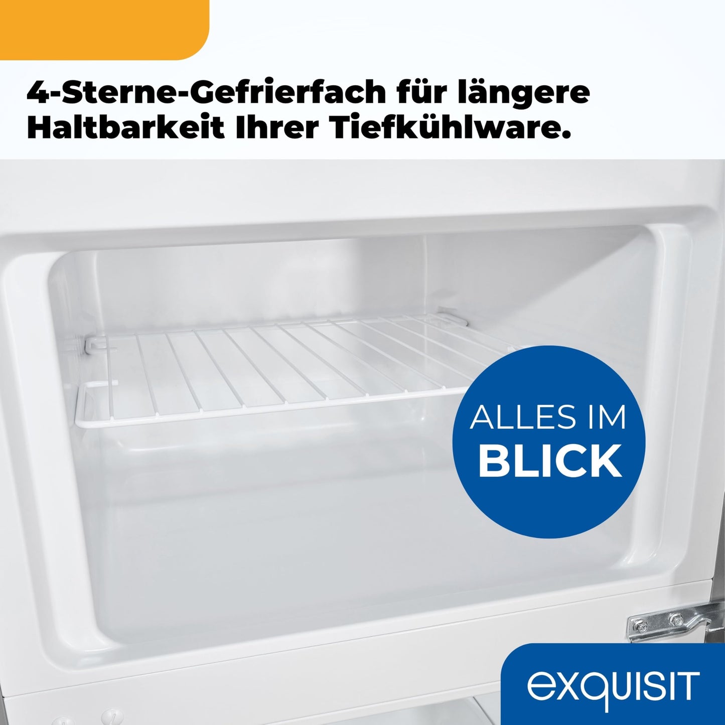 Exquisit KGC5270-45-040E Fridge-Freezer, 143 cm Height, Fridge Freezer, 4-Star Freezer, 206 Litres, Inoxlook