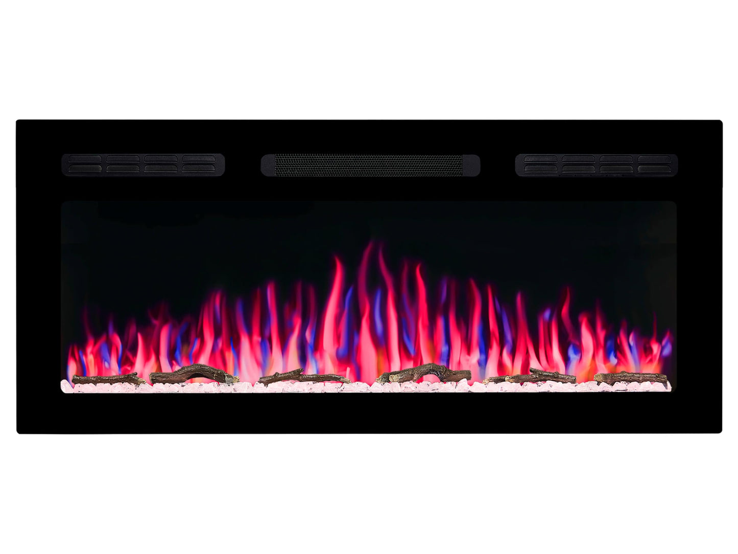 ArtiFlame Elektrokamin AF27WR Multicolor, Elektrischer Einbaukamin mit Heizung 900/1800 W, realistischer 3D-Flammeneffekt, LED-Beleuchtung, Fernbedienung, Timer, Thermostat, Knistereffekt, Schwarz