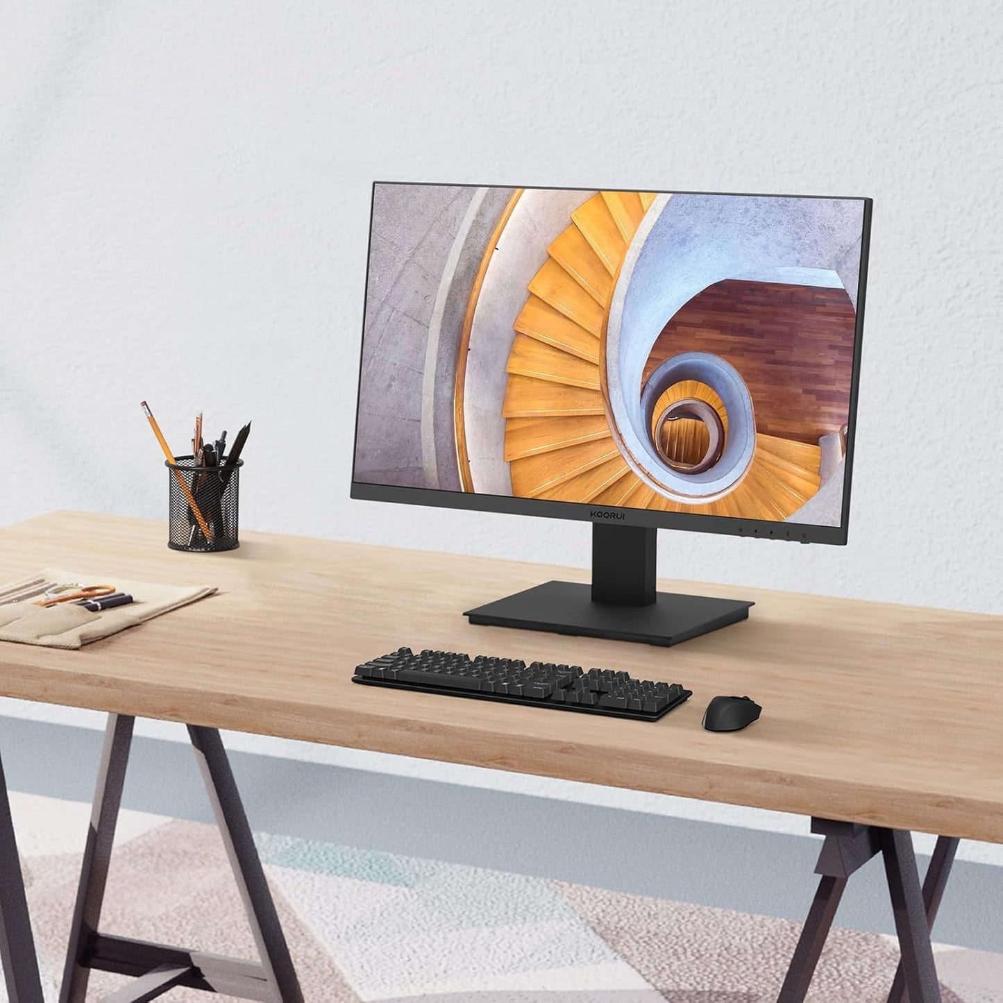 KOORUI Gaming Monitor 27 Zoll, Full HD Rahmenlos Bildschirm 165Hz Adaptive Sync (1ms, VA-Panel, Eye-Care, 1920 x 1080, 2xHDMI 2.0, & DisplayPort 1.4, VESA 75x75mm, DCI-P3 90%)