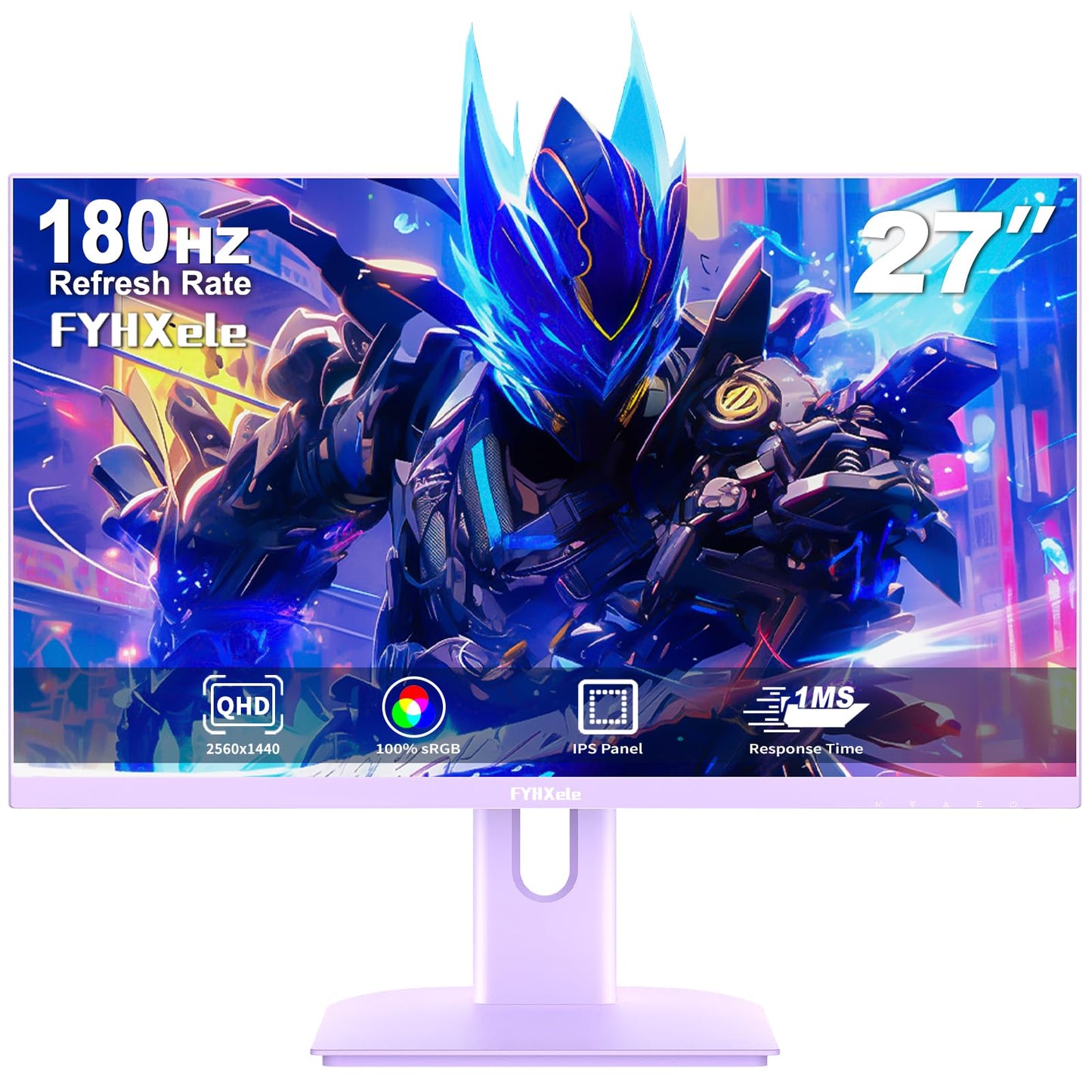 FYHXele Gaming Monitor 24 Inch 180Hz 1080P IPS 1ms MPRT PC Monitor Built-in Speaker Support 144hz/165hz/180hz Freesync Premium Display Eye Care DisplayPort1.4 HDMI2.1 VESA