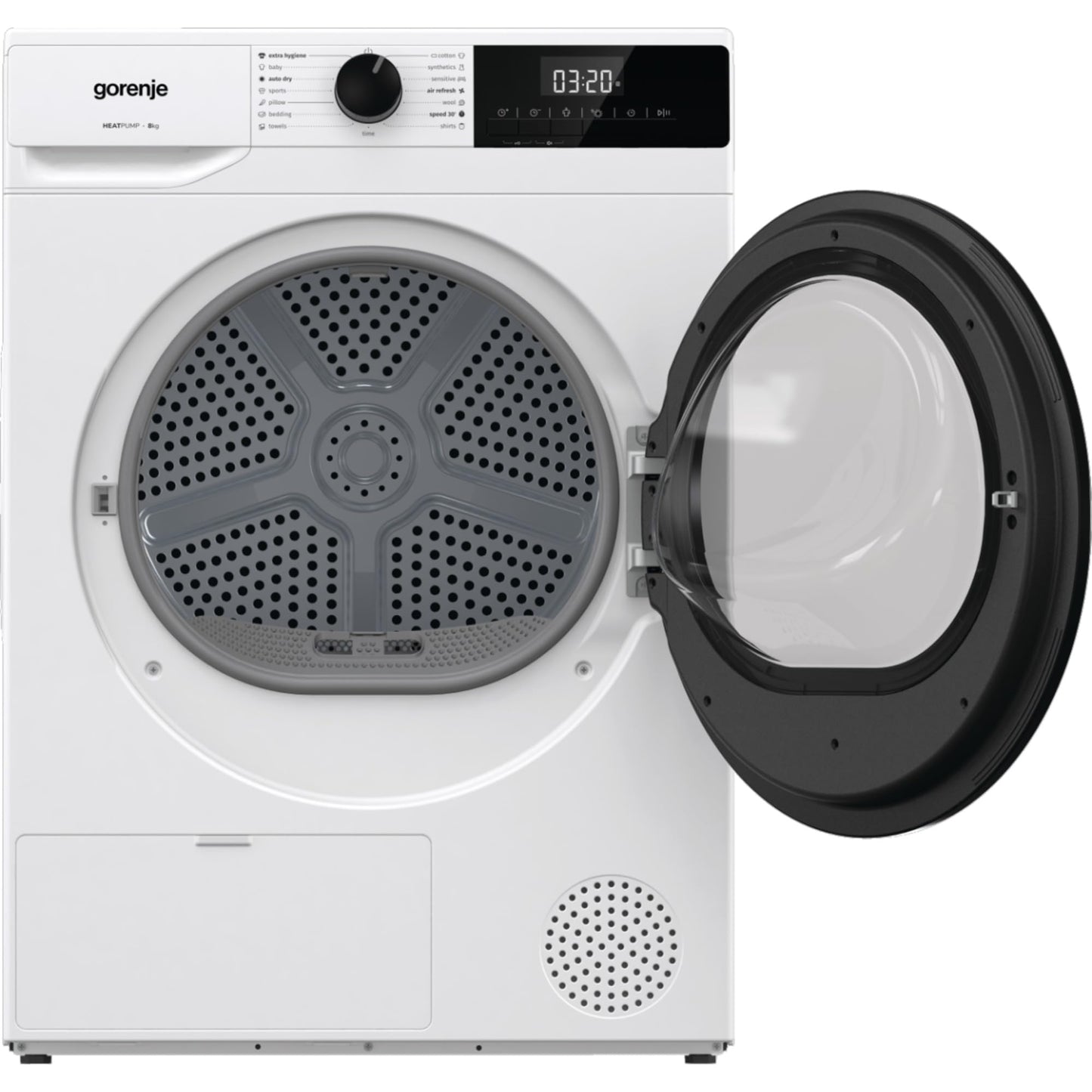 Gorenje DPNE82/GN Trockner/Kondensation mit Wärmepumpe / 8kg / 16 Programme/WIFI/Made in Europe/WaveActive Trommel/TwinAir/Feuchtesensor/Naturedry/LED Display/EEK: A++