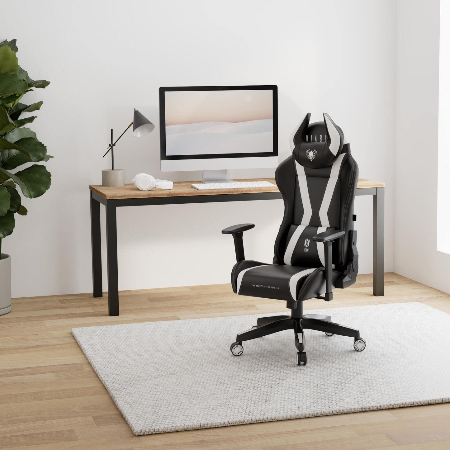 Diablo X-Horn Gaming Office Chair Desk Chair 3D Armrests Ergonomic Design Neck / Lumbar Cushion Imitation Leather Rocker Function