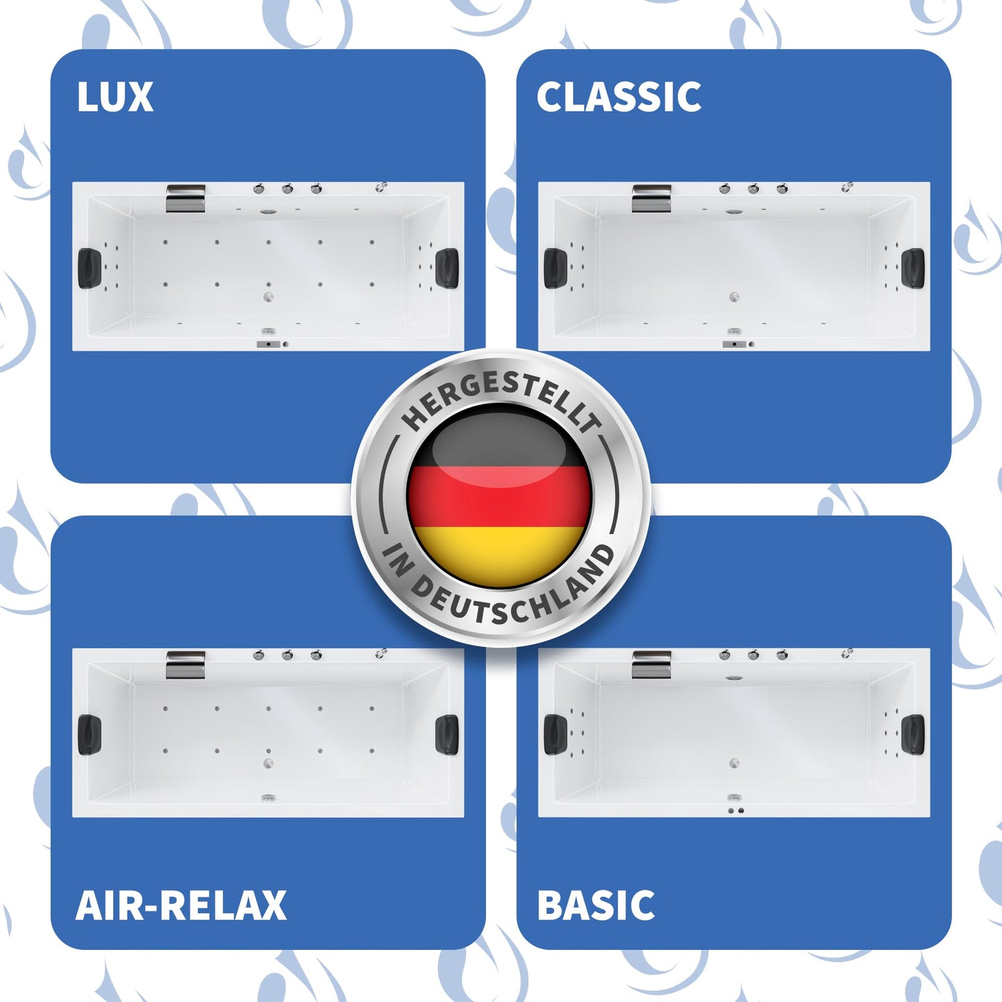 AQUADE Whirlpool Badewanne - Eckbadewanne 140x140 cm - Unikales Whirlpool-Erlebnis nach Ihren Wünschen - Wählen Sie Ihre perfekte Wanne oder Whіrlpоol -Ihre individuelle Wahl für Wellness zu Hause