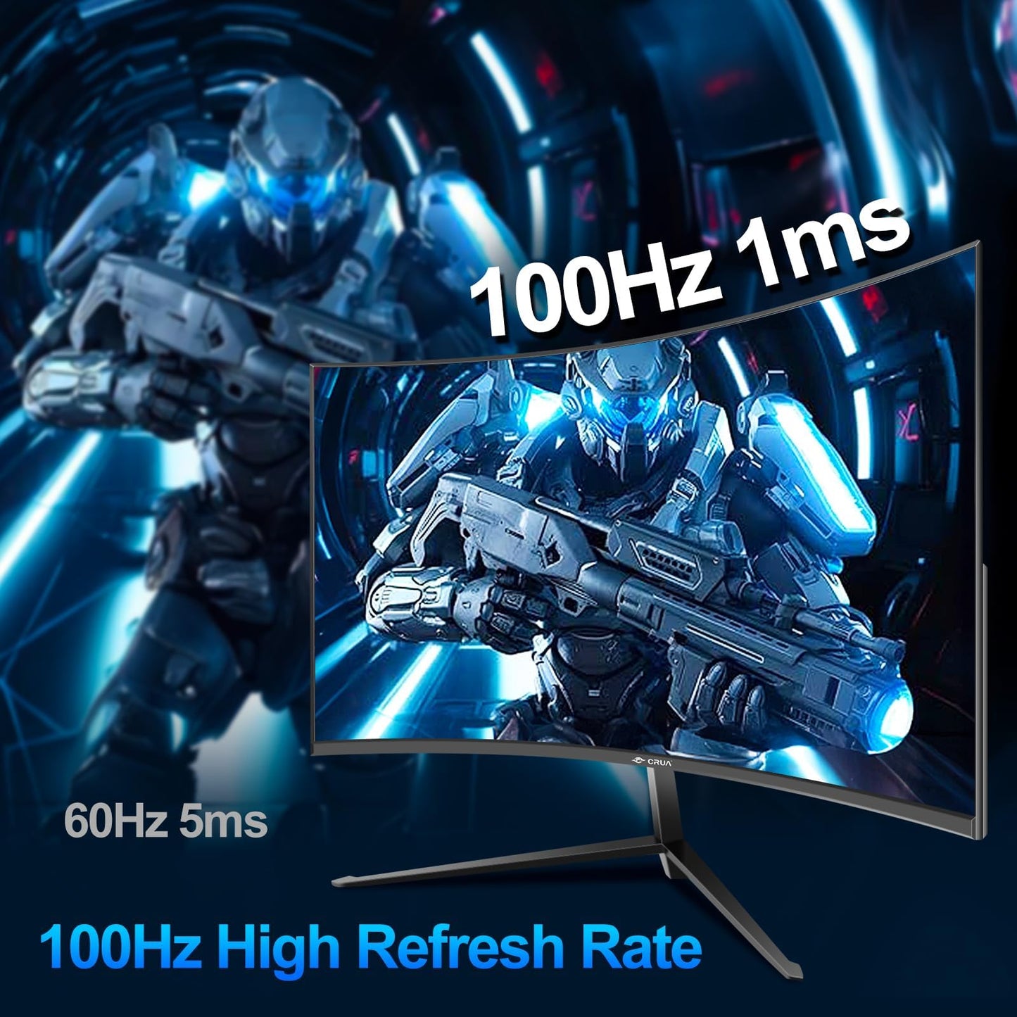 27 Inch Curved Monitor with 1920 * 1080P|100Hz/120Hz/144Hz Computer Monitor 27 inch with HDMI *1,VGA*1 and Tilt Adjustable,VESA Compatible Eye Care PC Office Monitor for Working and Gaming