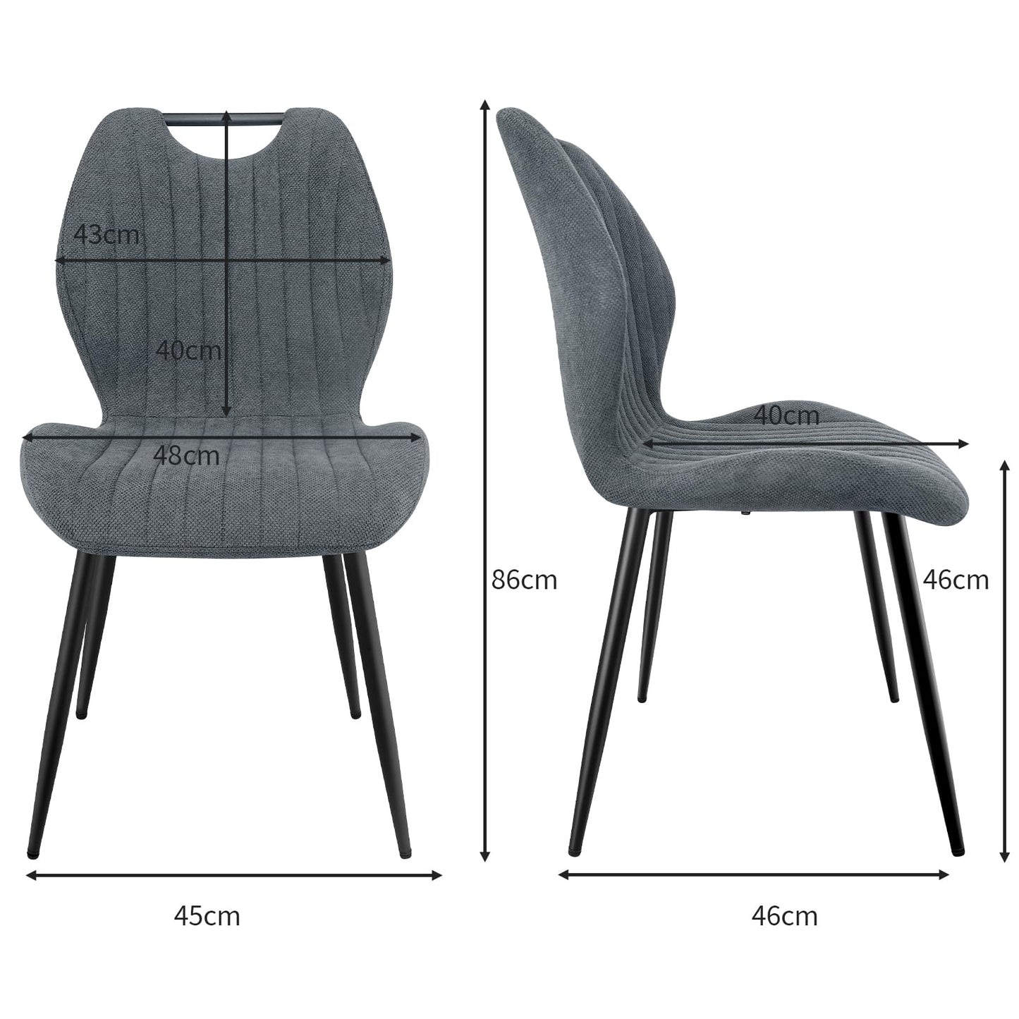 LEWE Dining Table with 6 Chairs Set, 140 x 80 x 76 cm, Rectangular Wooden Dining Table with Dining Room Chairs with High Backrest, Black Iron Legs, for Kitchen, Dining Room and Living Room