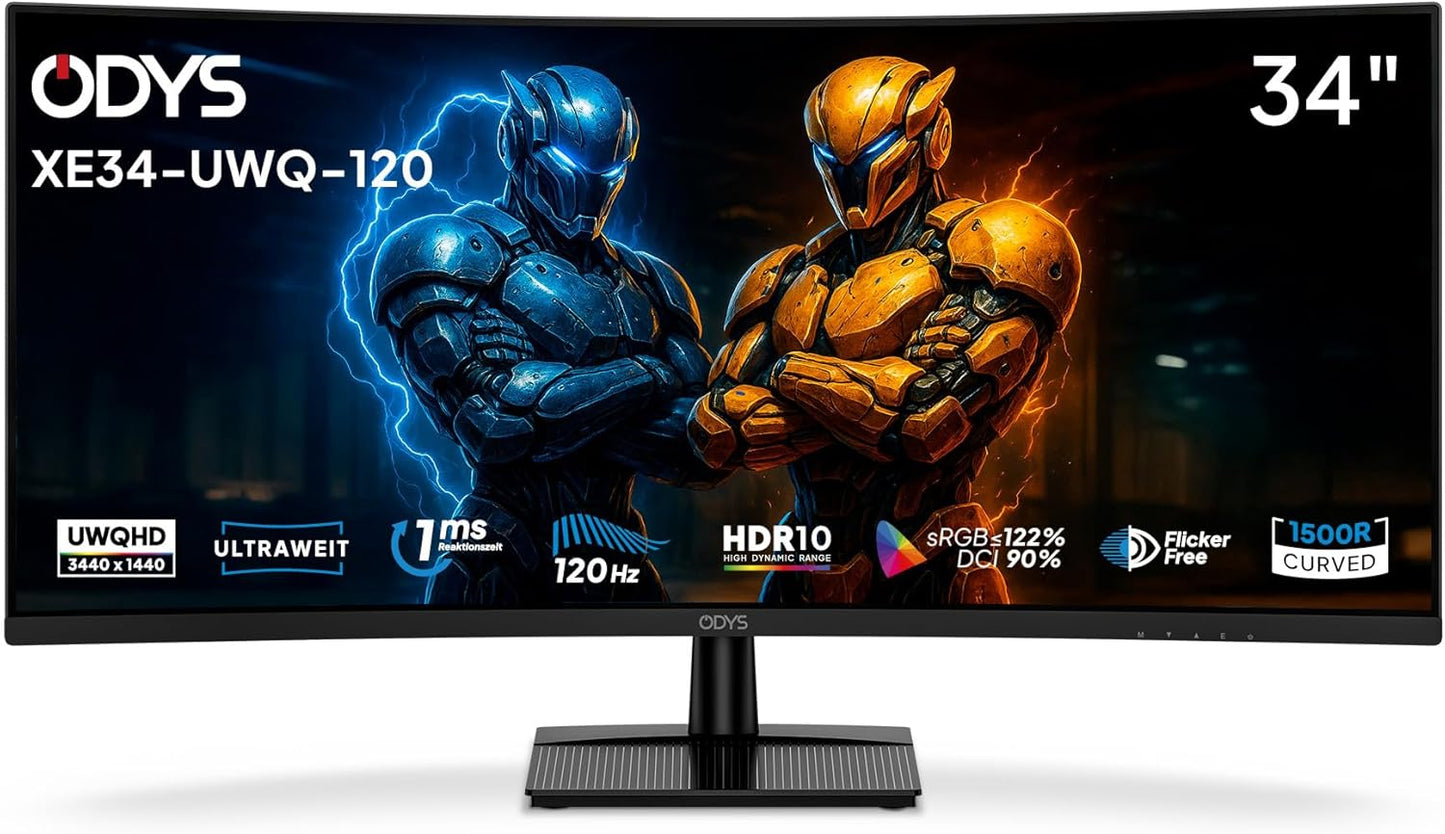 ODYS i27-Q-180-27 Inch Gaming Monitor (69 cm Screen, WQHD, 2,560 x 1,440 Pixels, 180 Hz, 1ms Response Time (MPRT), Fast IPS Panel, 120% sRGB, FreeSync, 2x HDMI, 2x Display Port)