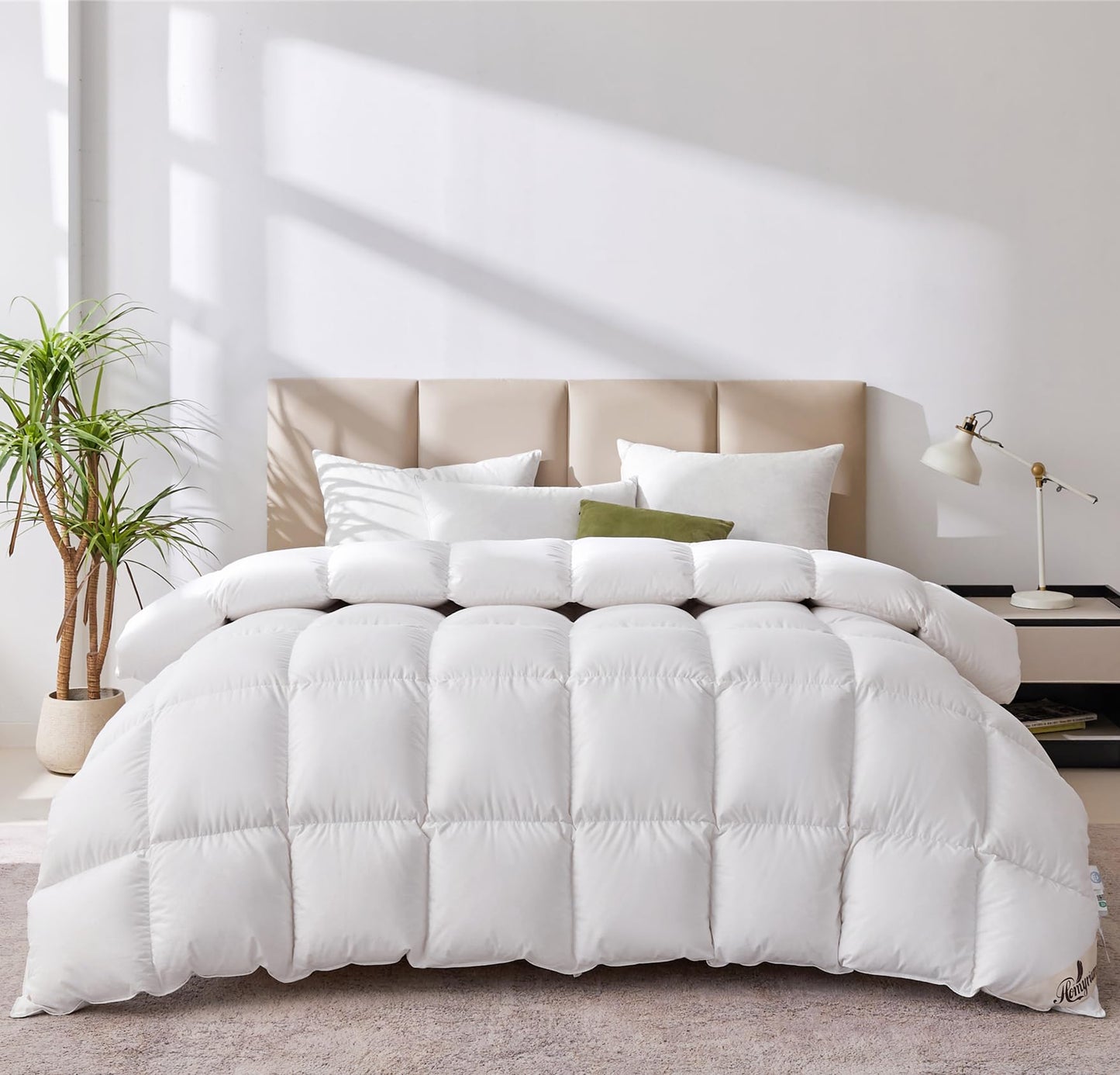 Homyrium Quilted Winter Down Duvet, 135 x 200 cm, Warm Feather Duvet, Filling Weight: 1600 g, Oeko-Tex and RDS-Certified