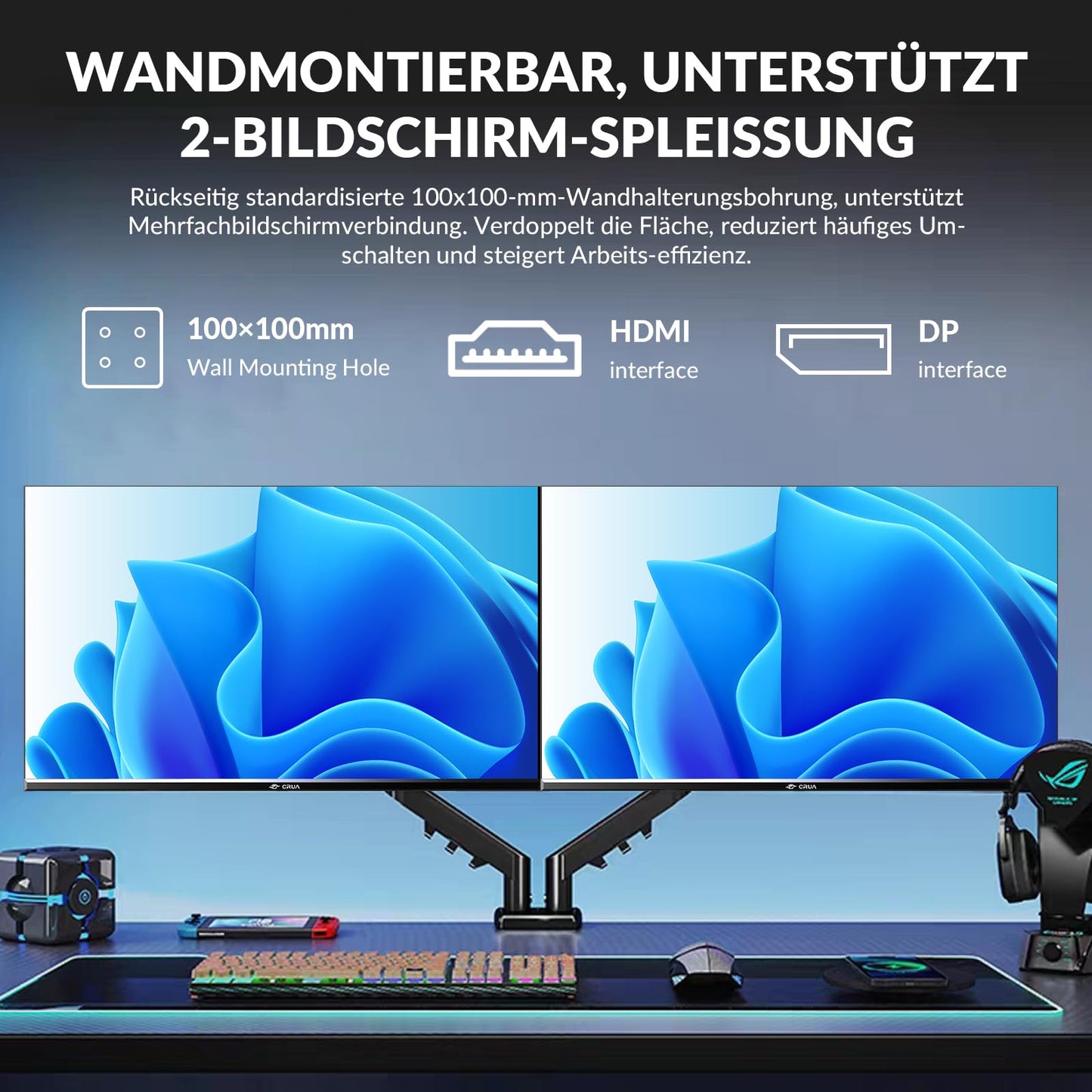 32 Zoll 4K UHD-Monitor (3840 x 2160), IPS, 60 Hz Bildwiederholfrequenz, 100 % sRGB, AMD FreeSync, 178° Betrachtungswinkel, HDMI/DisplayPort, VESA 100 x 100 mm Halterung kompatibel, Neigung einstellbar