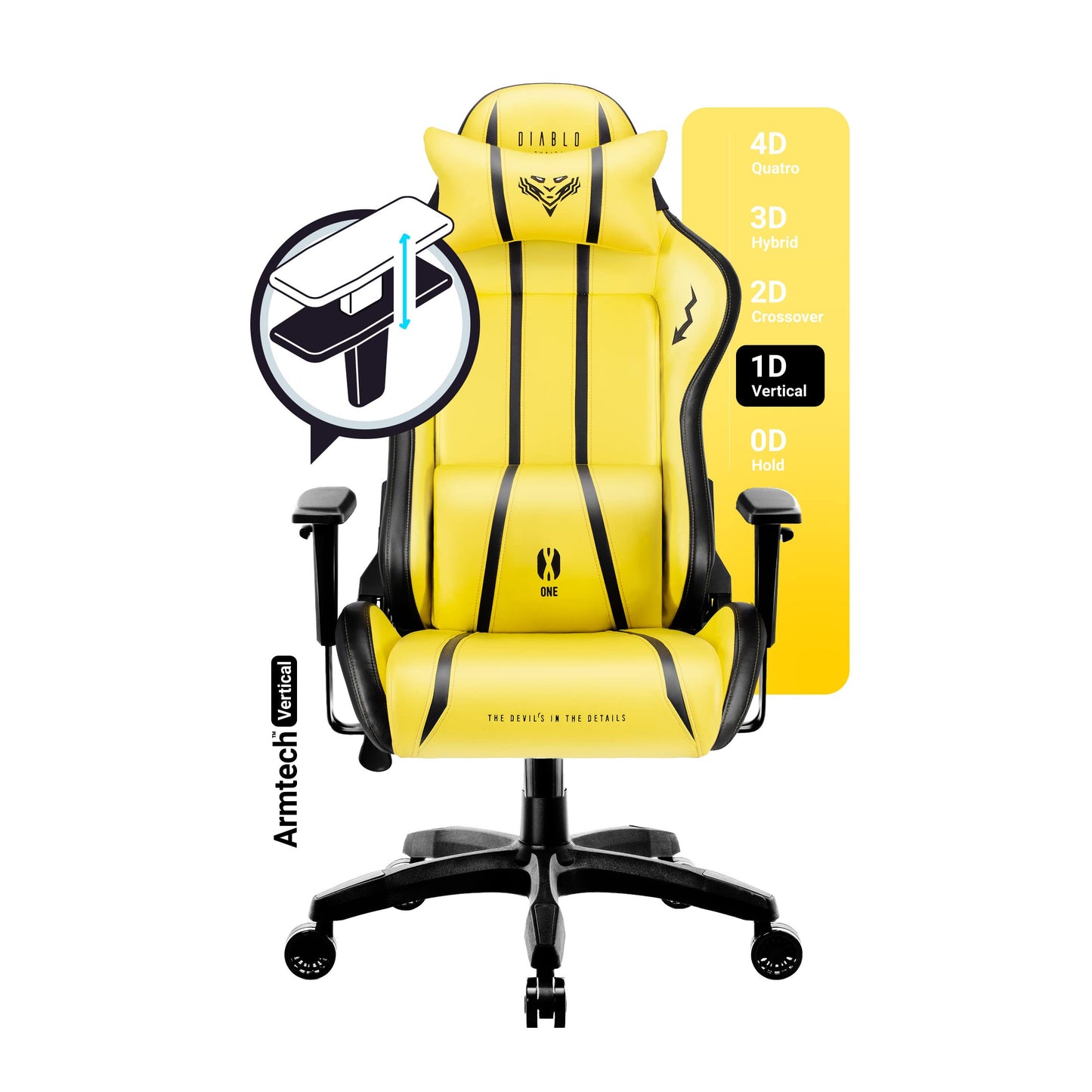 Diablo X-One 2.0 Gaming Stuhl Gamer Chair Bürostuhl Schreibtischstuhl Verstellbare Armlehnen Ergonomisches Design Nacken/-Lendenkissen Wippfunktion Aqua Blue Normal (L)