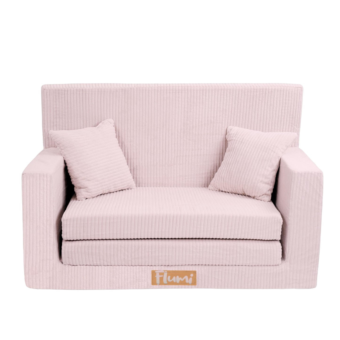 Flumi Personalised Children's/Teenager's Couch/Armchair/Sofa Bed, with Engraving of Child's Name, Play Sofa, Sleeping Chair, Bed Function, Children's Furniture, 92 x 40 x 60 cm, Microfibre (Grey)