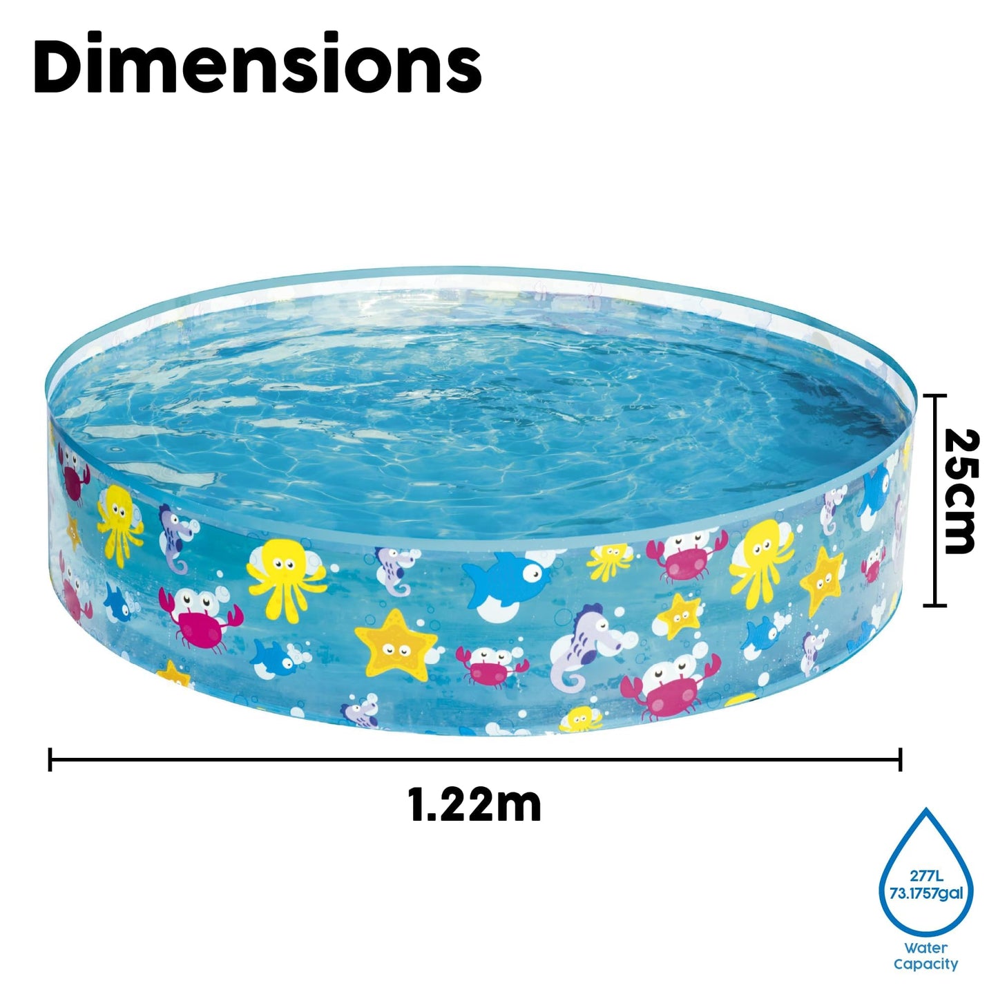 Bestway FillN Fun Planschbecken, Sparking Sea, 122 x 25 cm