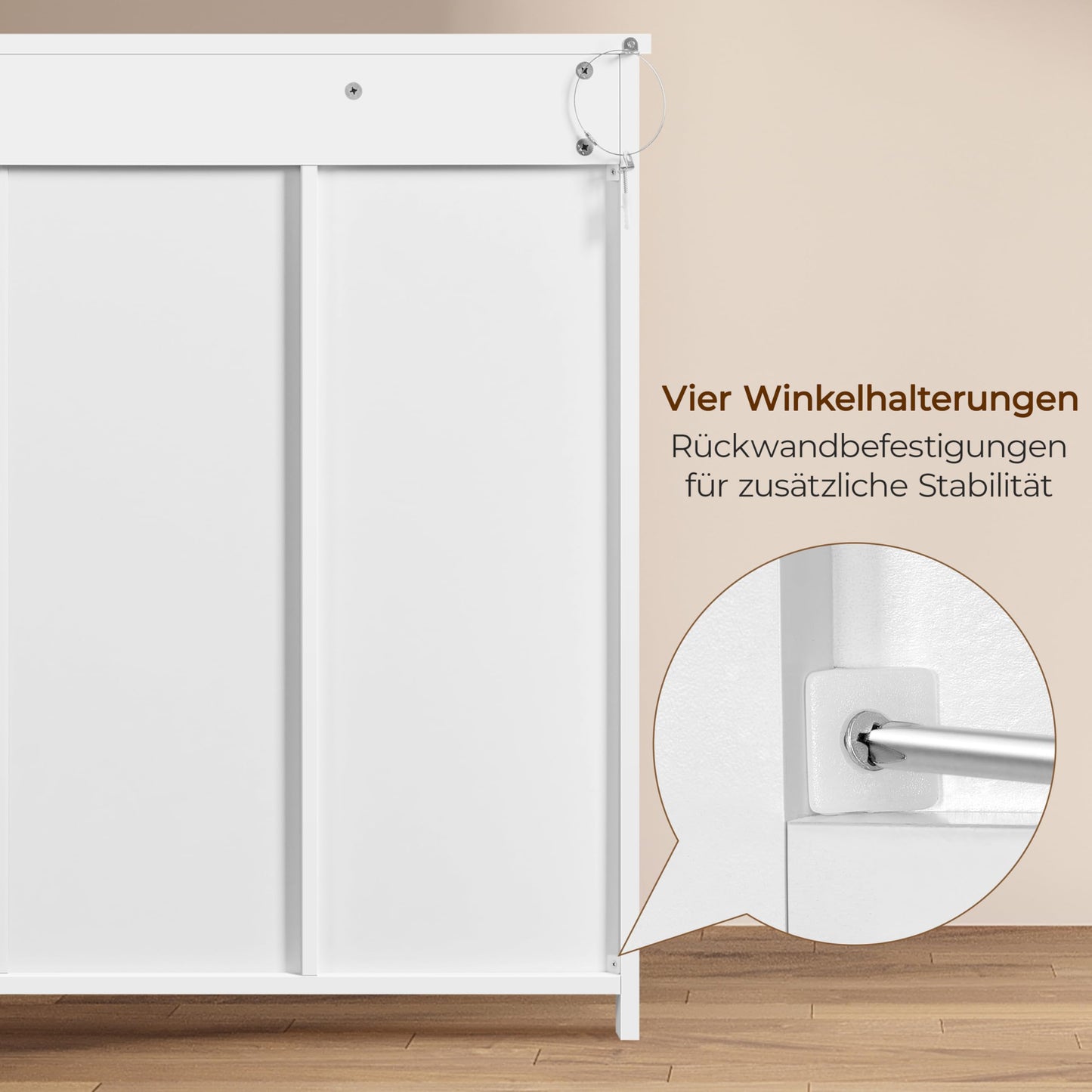 Yaheetech Bathroom Cabinet Floor Cabinet with 4 Drawers and 2 Doors Bathroom Cabinet Floor Cabinet with Height-Adjustable Shelf for Bathroom Living Room Hallway Kitchen White