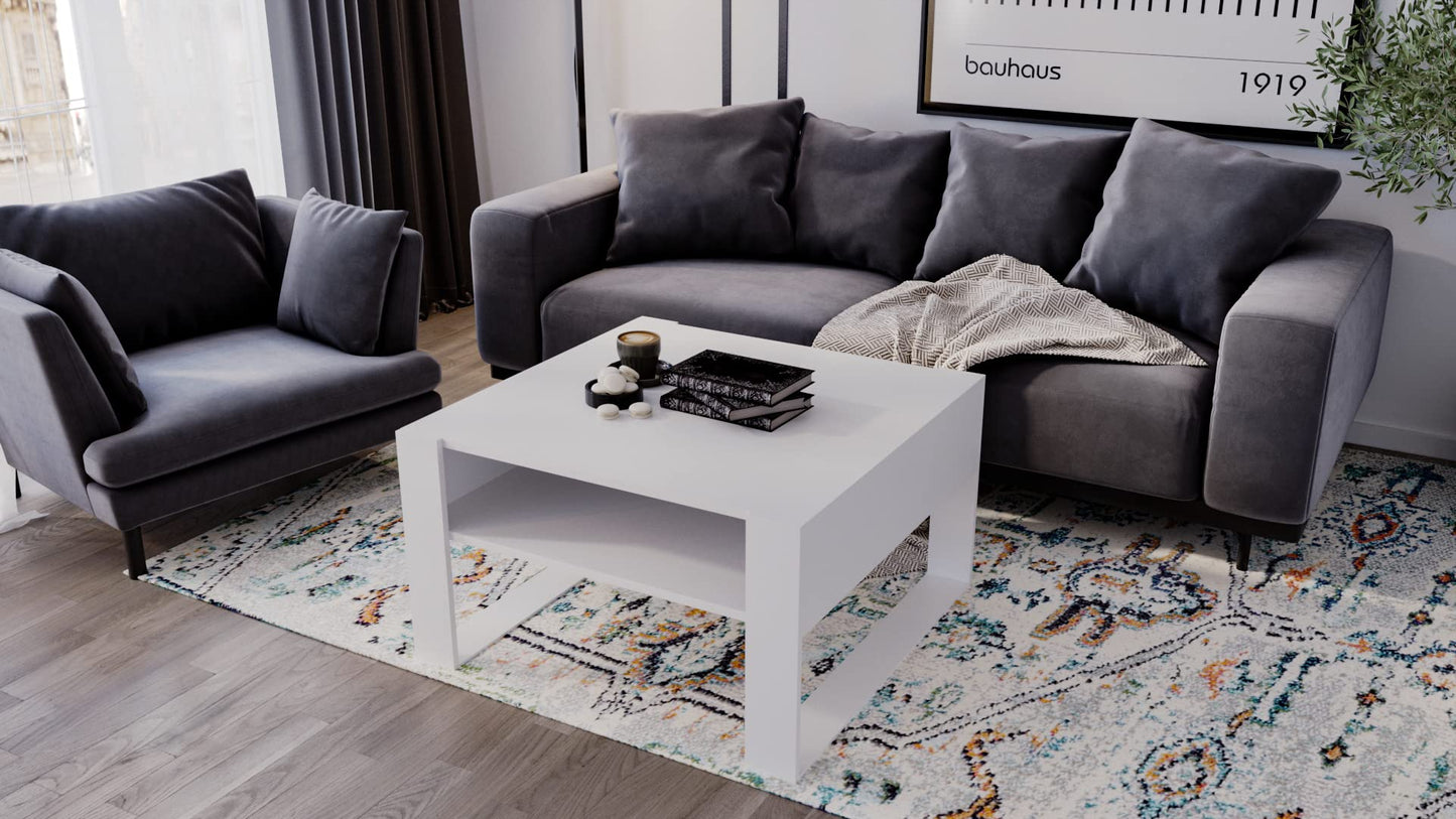 AKKE Karo Couchtisch für Wohnzimmer Beistelltisch Wohnzimmertisch Modern Sofatisch Kaffeetisch Deko Möbel für Wohnzimmer Wohnzimmertische Couchtische Eiche Mit Schwarzen Beinen