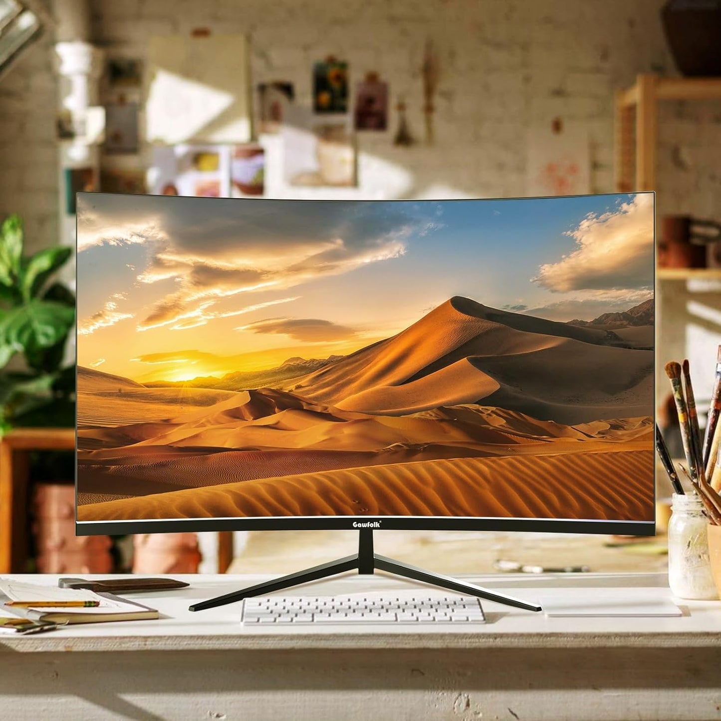 Gawfolk PC Monitor 32 Zoll UHD 4K 60Hz, Ultraklar (3840×2160p) Computer Bildschirm mit FreeSync, HDMI, DisplayPort, 178° Betrachtungswinkel, Unterstützt VESA100*100mm