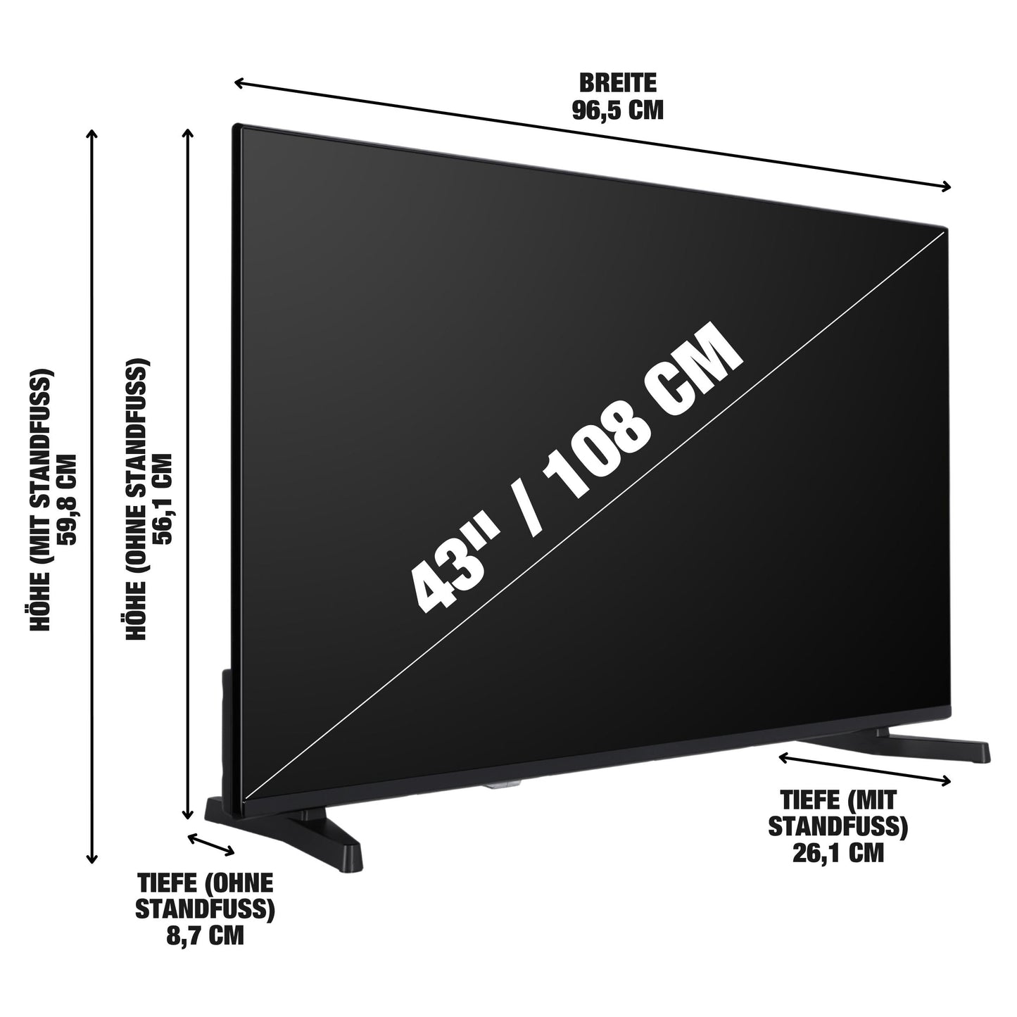 TELEFUNKEN VIDAA D43U790B2CW 4K TV 43 Inch Smart TV UHD, HDR TV with Dolby Vision, Triple Tuner and 6 Months HD+ Including LED TV, Black