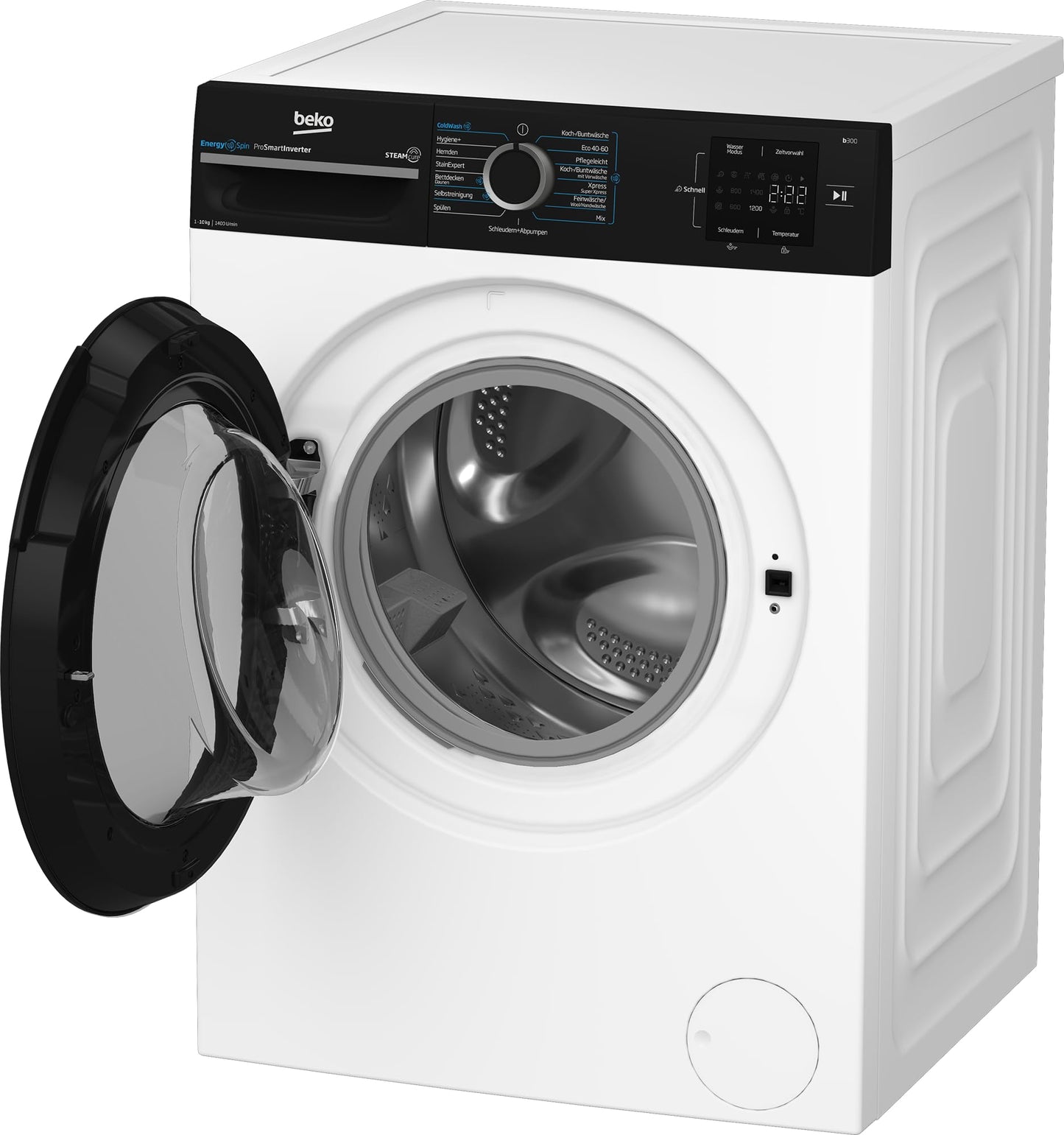 Beko BM3WFU3741R Waschvollautomat, Waschmaschine, 7 kg, EnergySpin, Schleuderwahl 1400 U/min, SteamCure Dampffunktion, allergikergeeignet, AquaWave Schontrommel, Weiß
