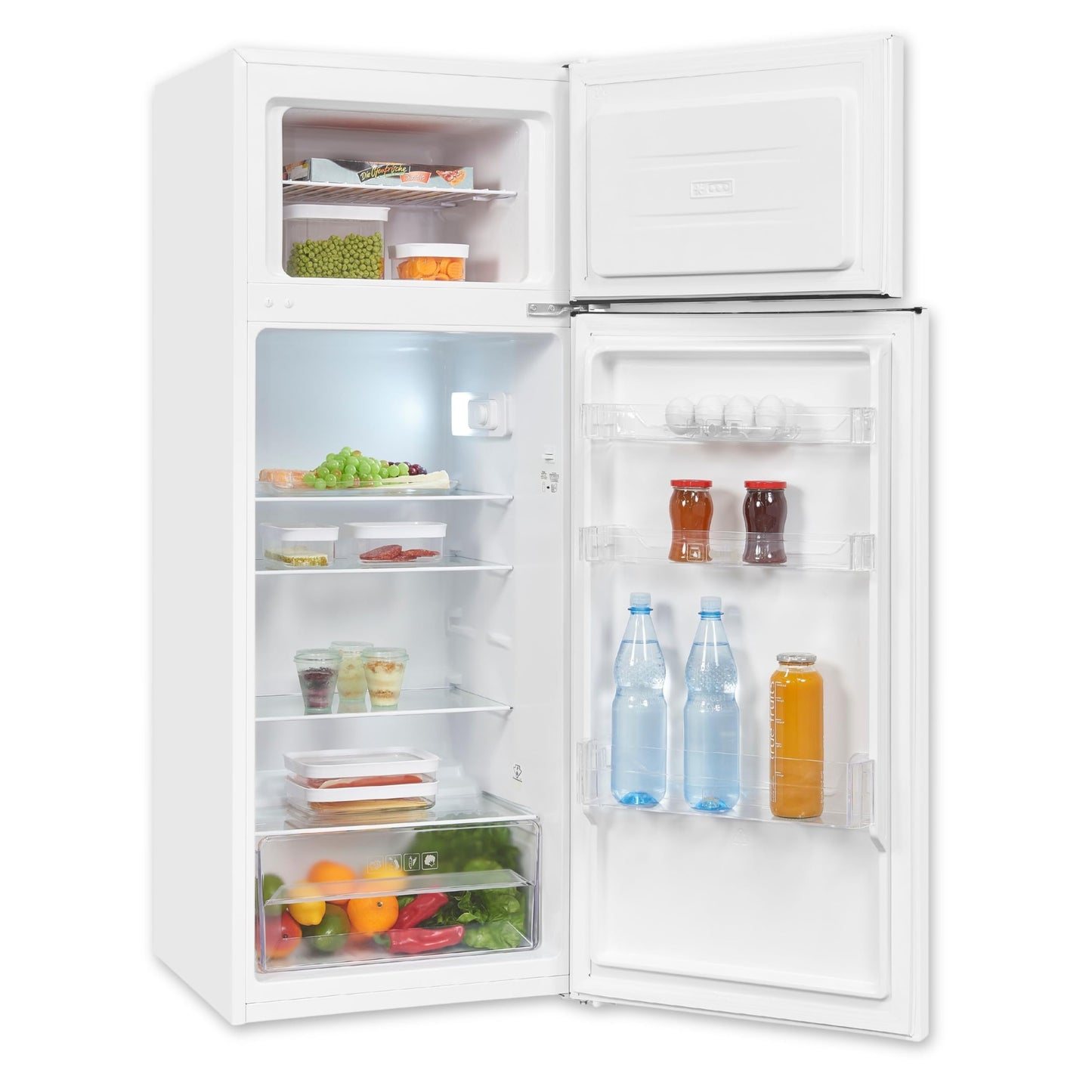 Exquisit KGC5270-45-040E Fridge-Freezer, 143 cm Height, Fridge Freezer, 4-Star Freezer, 206 Litres, Inoxlook